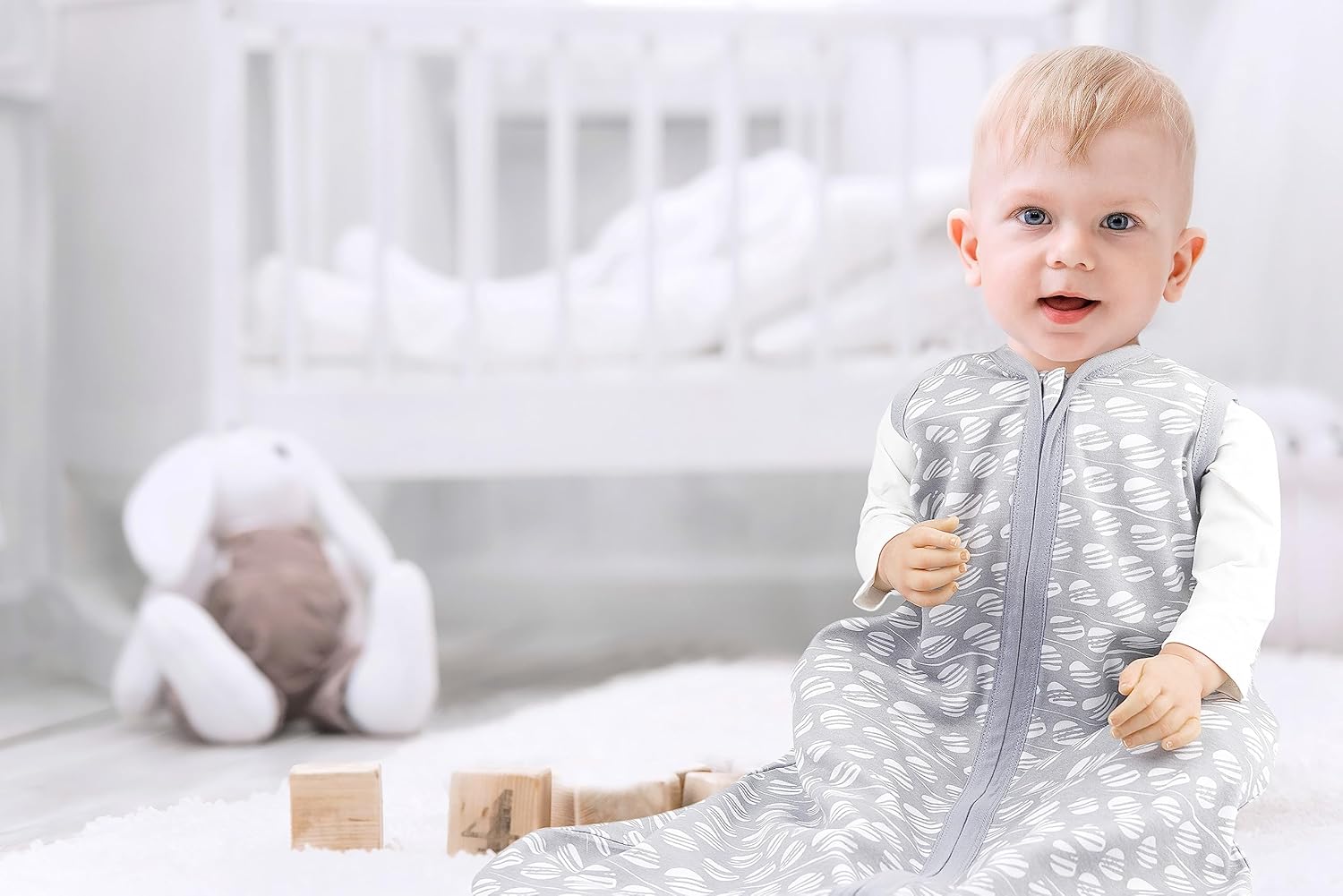 Manta para bebé, sacos de dormir de algodón para 12-18 meses, paquete de 2 sacos de dormir unisex, tamaño grande, cremallera de 2 vías, algodón
