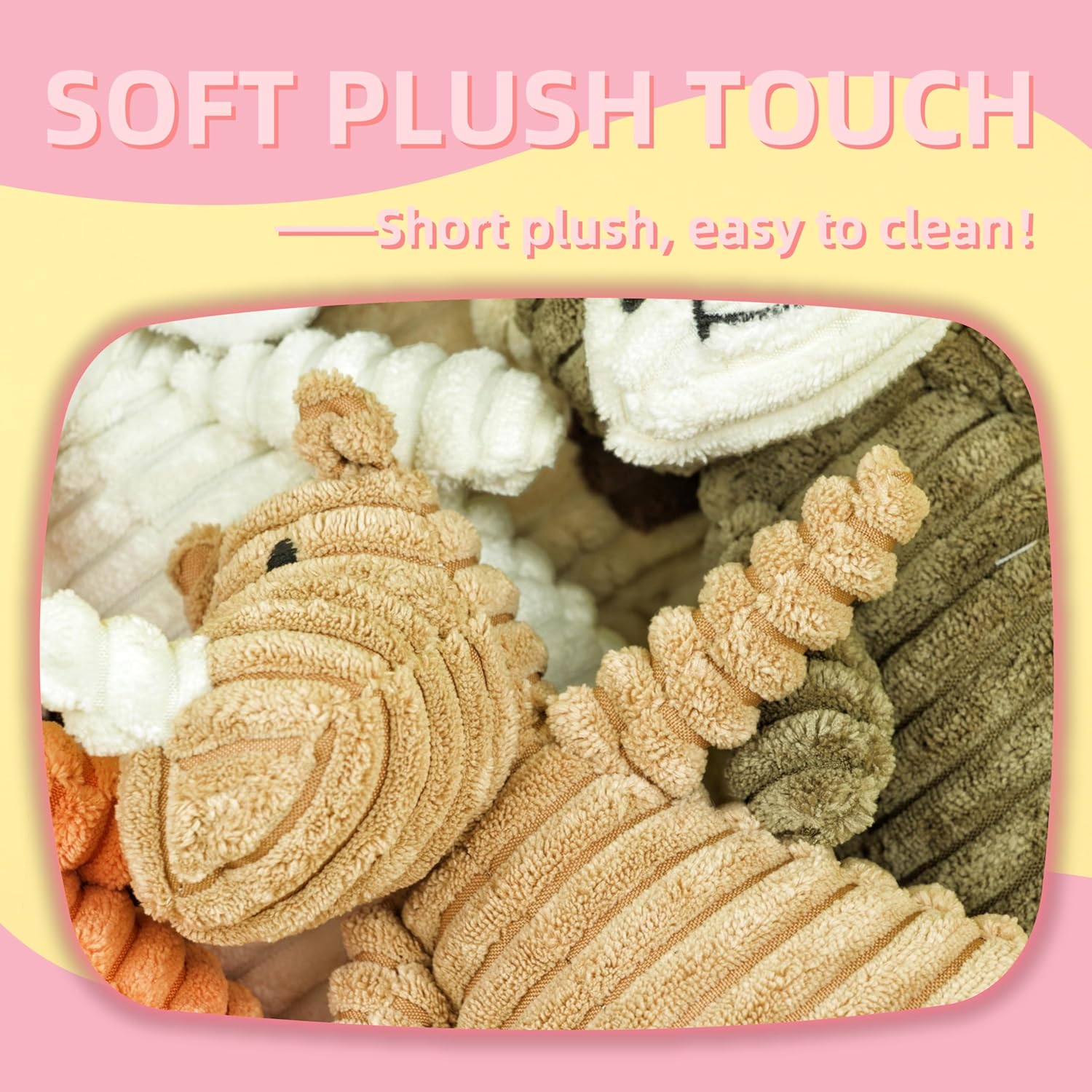 Animal Series – Juguete de peluche chirriante para perros, juguetes para perros masticadores agresivos, juguetes para perros pequeños y perros