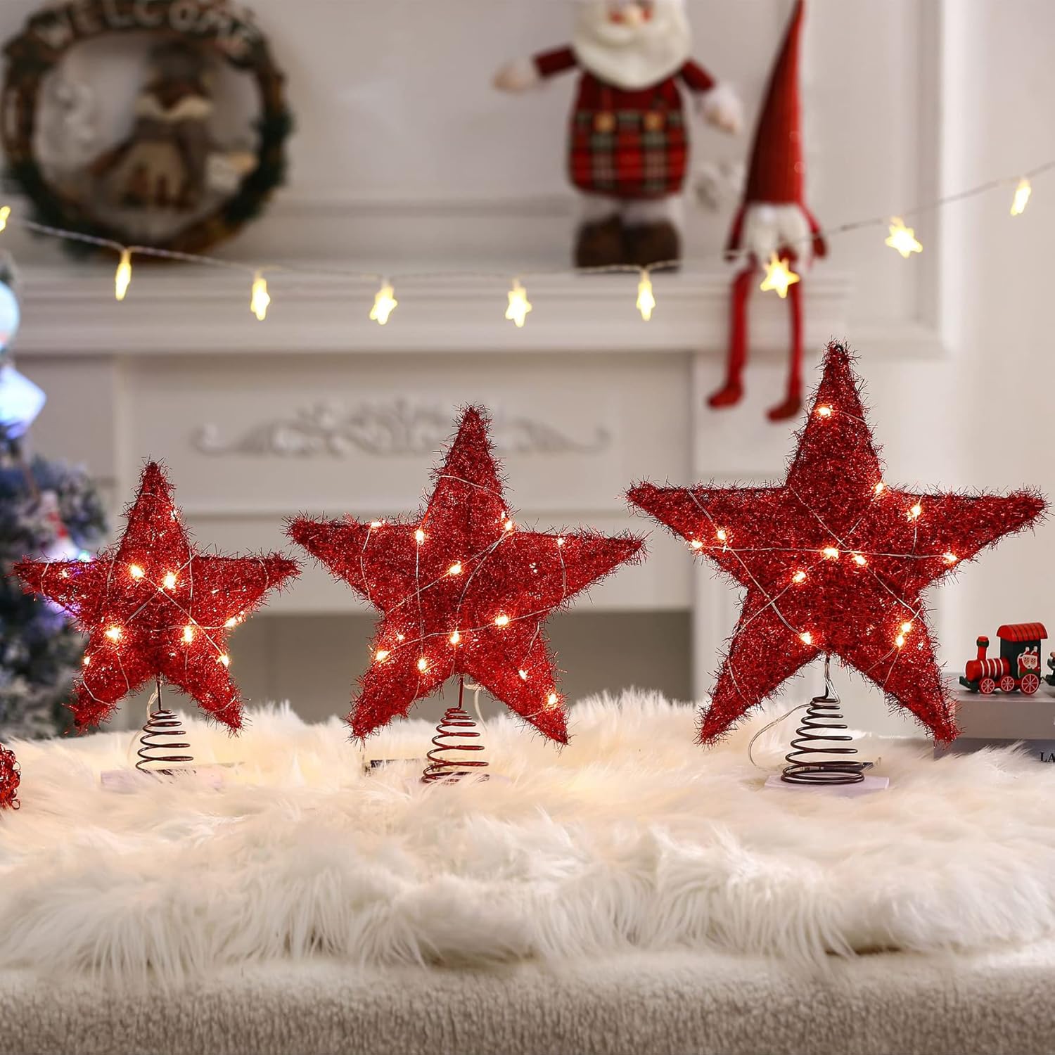 Estrella del árbol de Navidad, estrella de cinco puntas, suministros de Navidad, decoraciones de hotel, decoraciones de árbol de Navidad