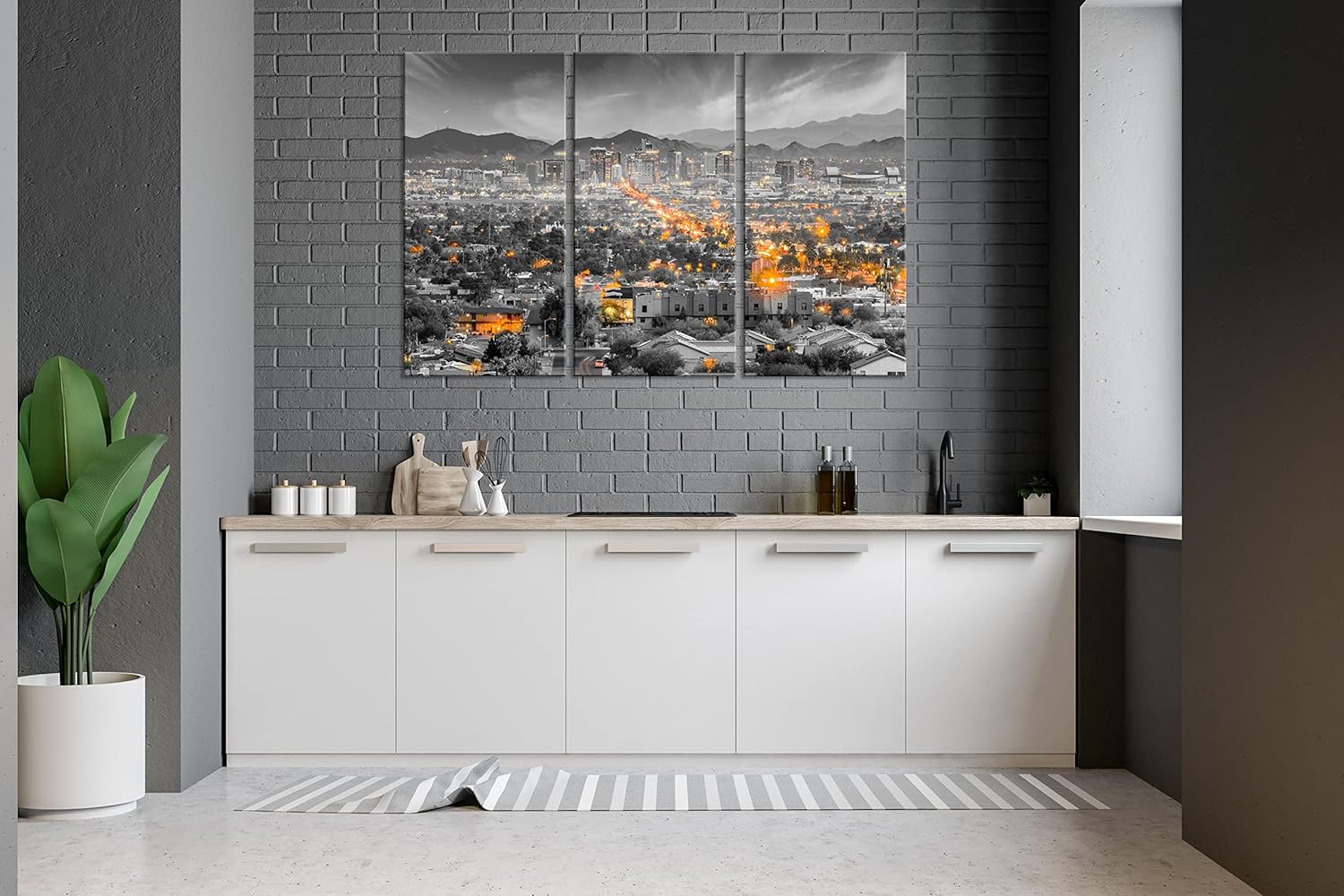 Phoenix City Skyline – Arte de pared, lienzo de paisaje urbano de Arizona, imágenes enmarcadas, pósters, pinturas, decoración de hogar, oficina,