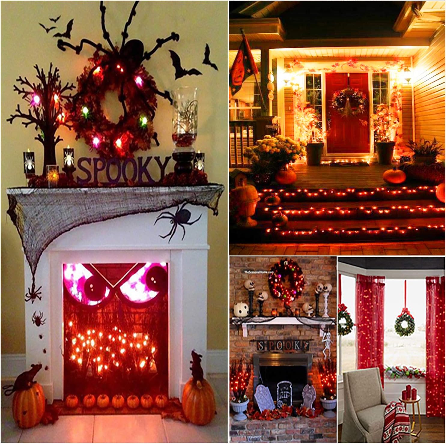 Silvom Luces de Navidad rojas, 100 luces LED de Navidad de 33 pies, 120 V con certificación UL para Halloween, árbol de Navidad, boda, fiesta,