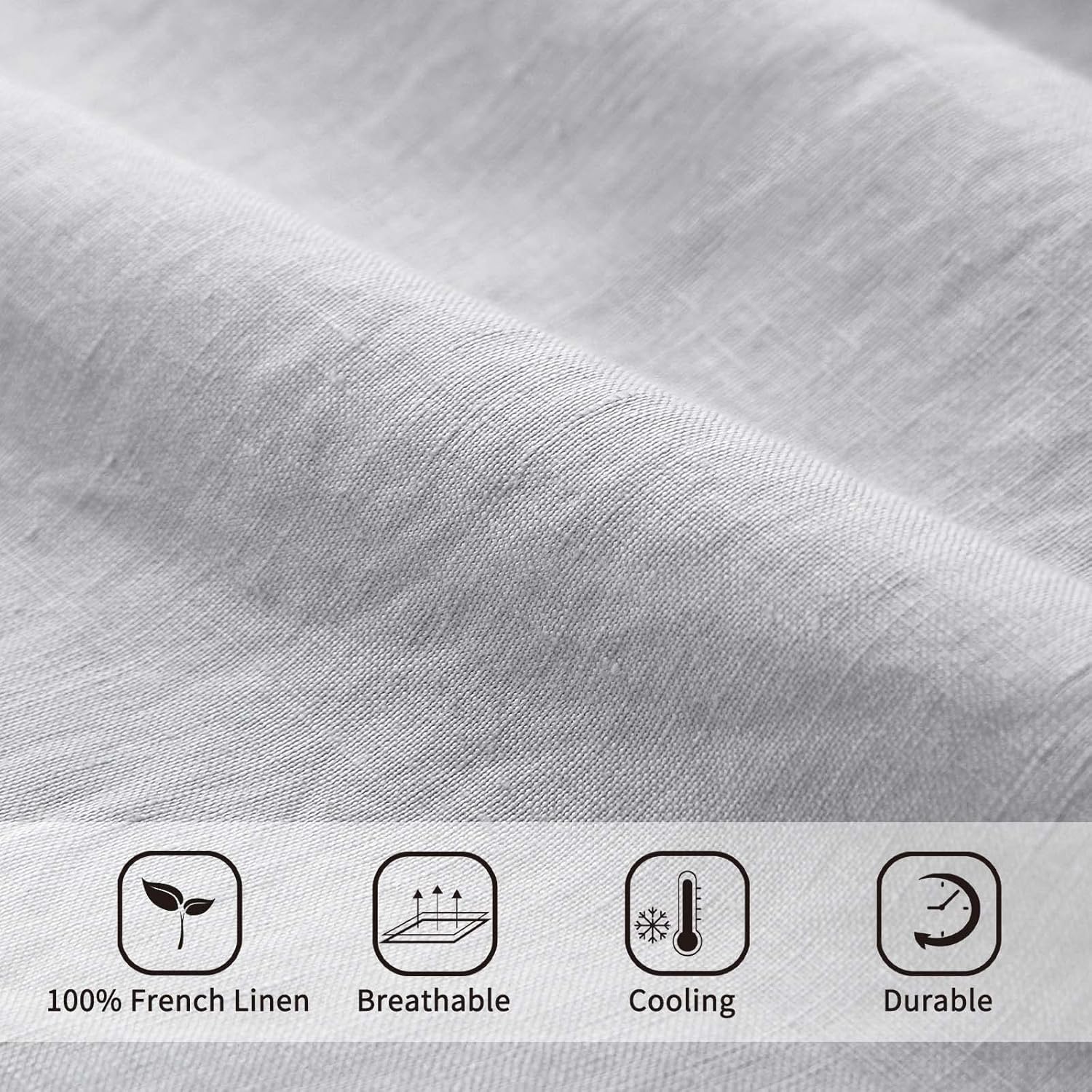 ATLINIA Juego de sábanas de lino para cama  Sábanas 100% de lino francés, tamaño California King, ropa de cama de lino orgánico Farmhouse Boho
