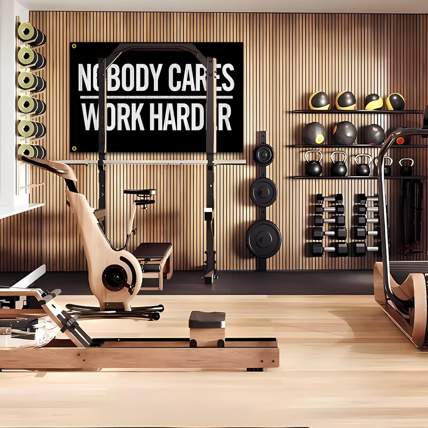 Bandera de Nobody Cares Work Harder de 3 x 5 pies, banderas inspiradoras de fitness para el hogar, gimnasio, decoración de pared, habitación,