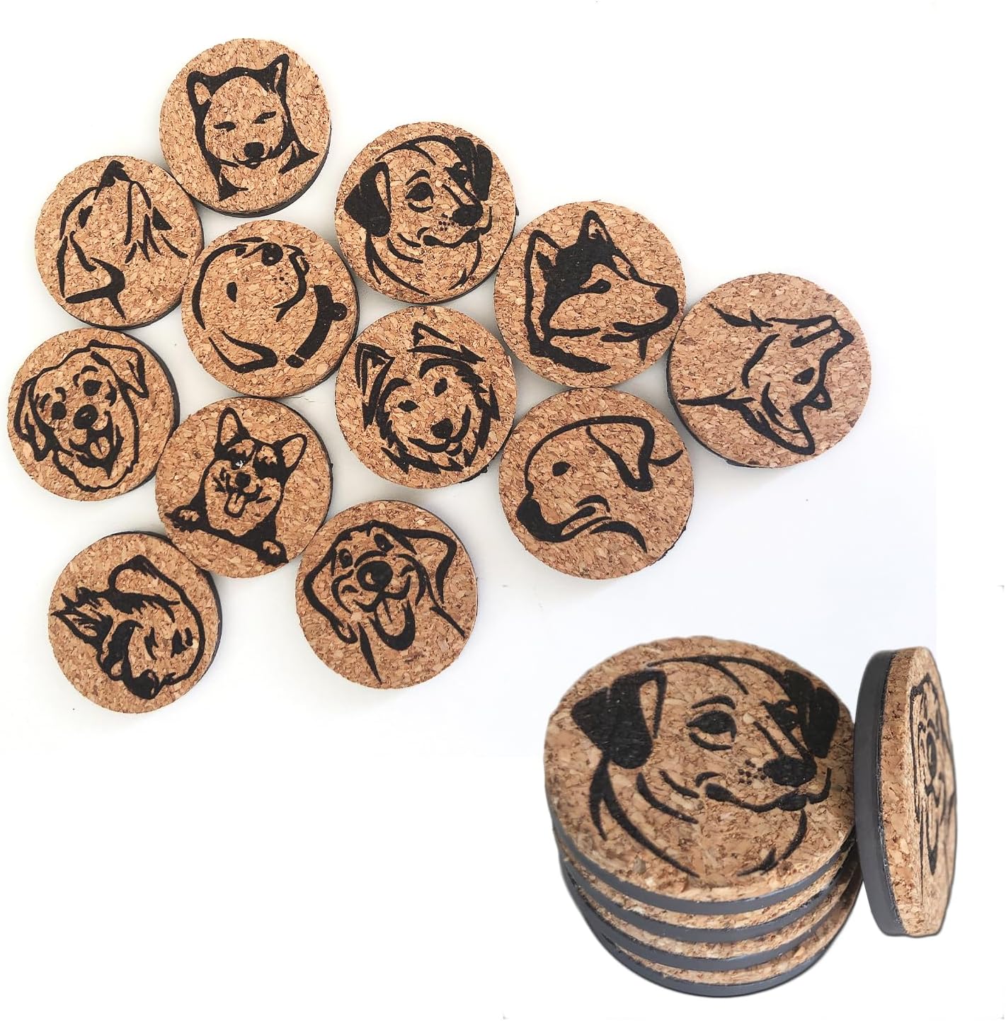 Imanes para refrigerador, paquete de 12 imanes divertidos para refrigerador, imanes de pizarra blanca de corcho ecológicos, imanes de madera para el