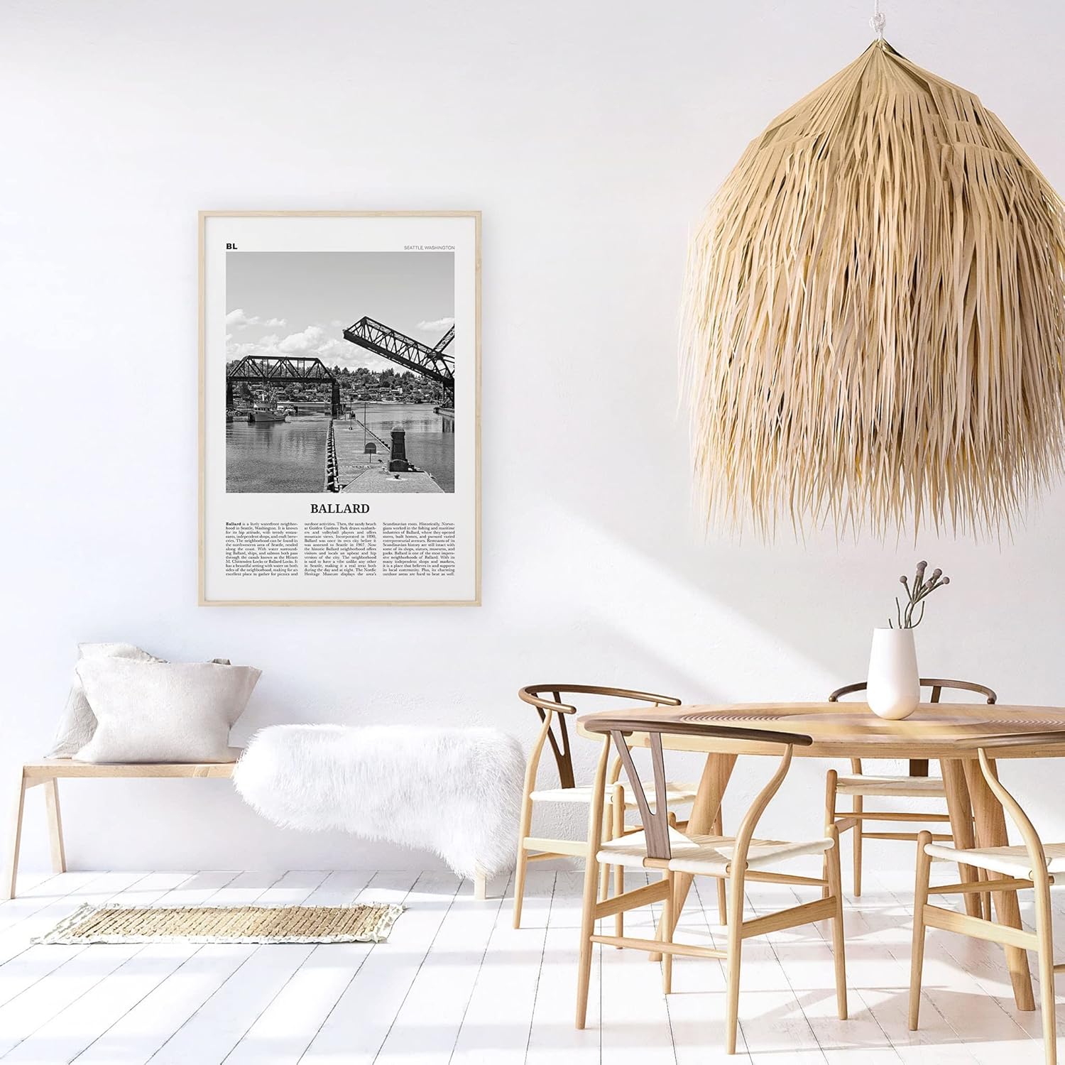 PosterBallard Print Black And White, Ballard Wall Art, Ballard Poster, Ballard Photo, Ballard Wall Décor, Ballard Map, Usa