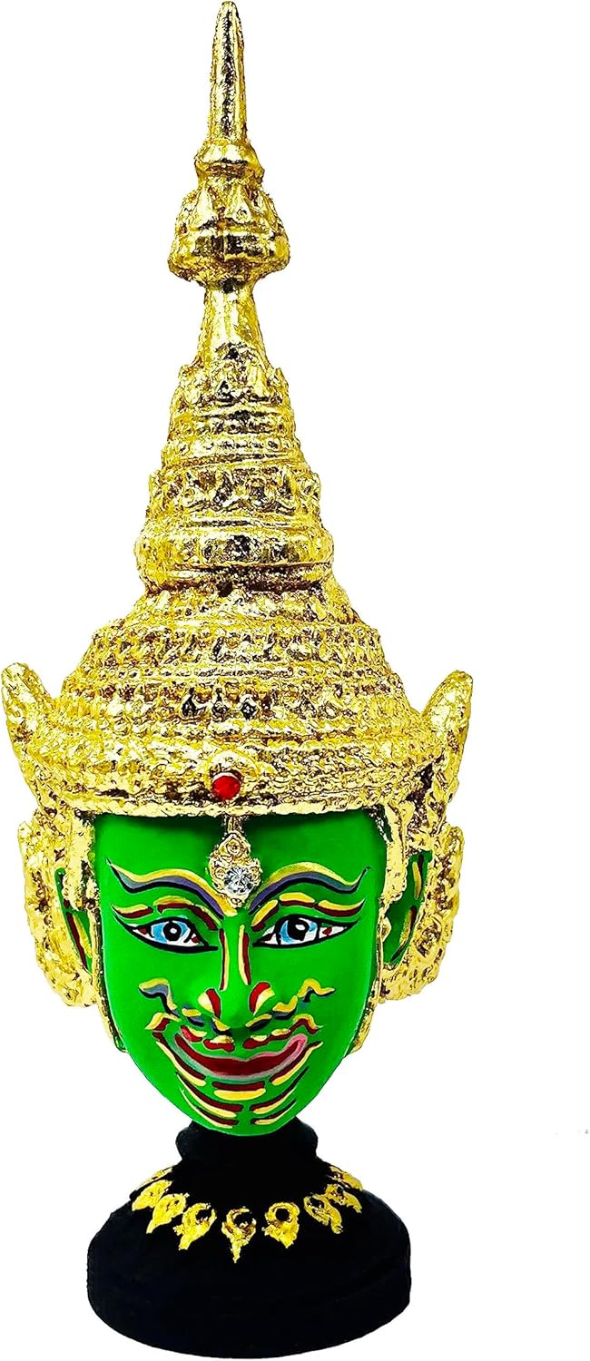 BUDDHO Máscara tailandesa de Khon, esculturas tailandesas, drama ramayana, coleccionable, decoración tailandesa, manualidades, decoración, figura de