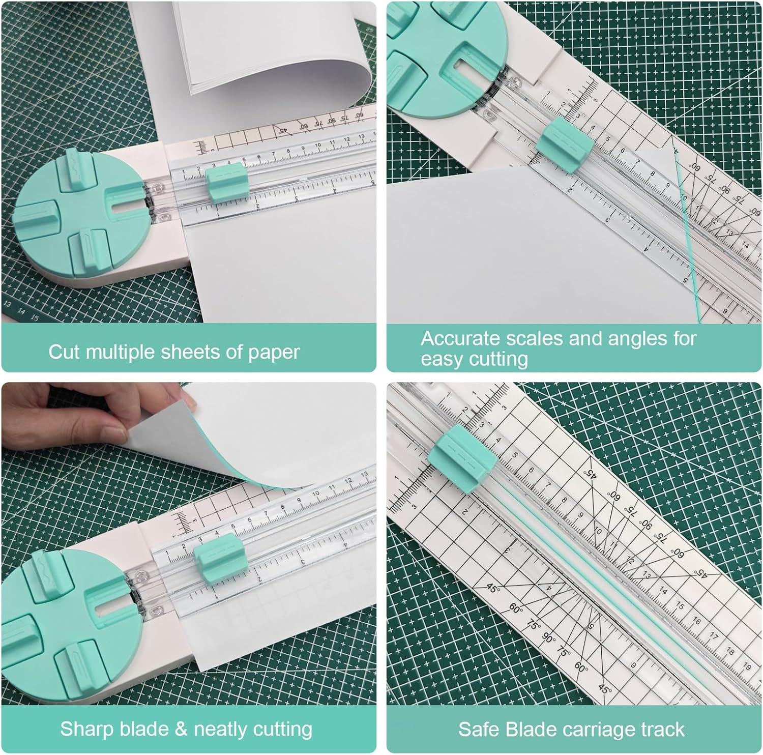 Cortador de papel, cortador de papel artesanal de 4 estilos, herramienta multifunción para cortar papel, fotos, álbumes de recortes, postales