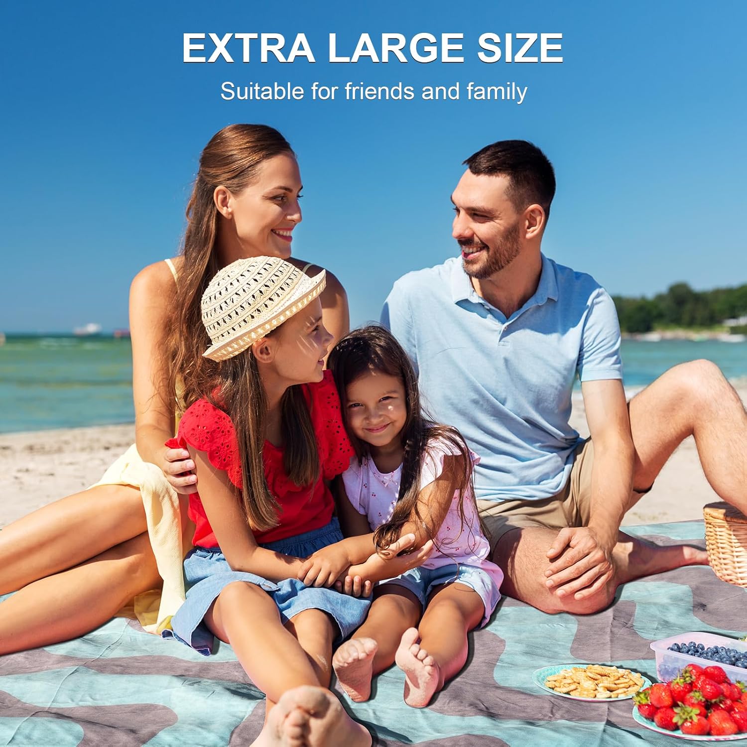 HIPILI – Manta de playa de 78 x 56 pulgadas, manta de picnic, manta grande de campamento para viajes, senderismo al aire libre, manta ligera y