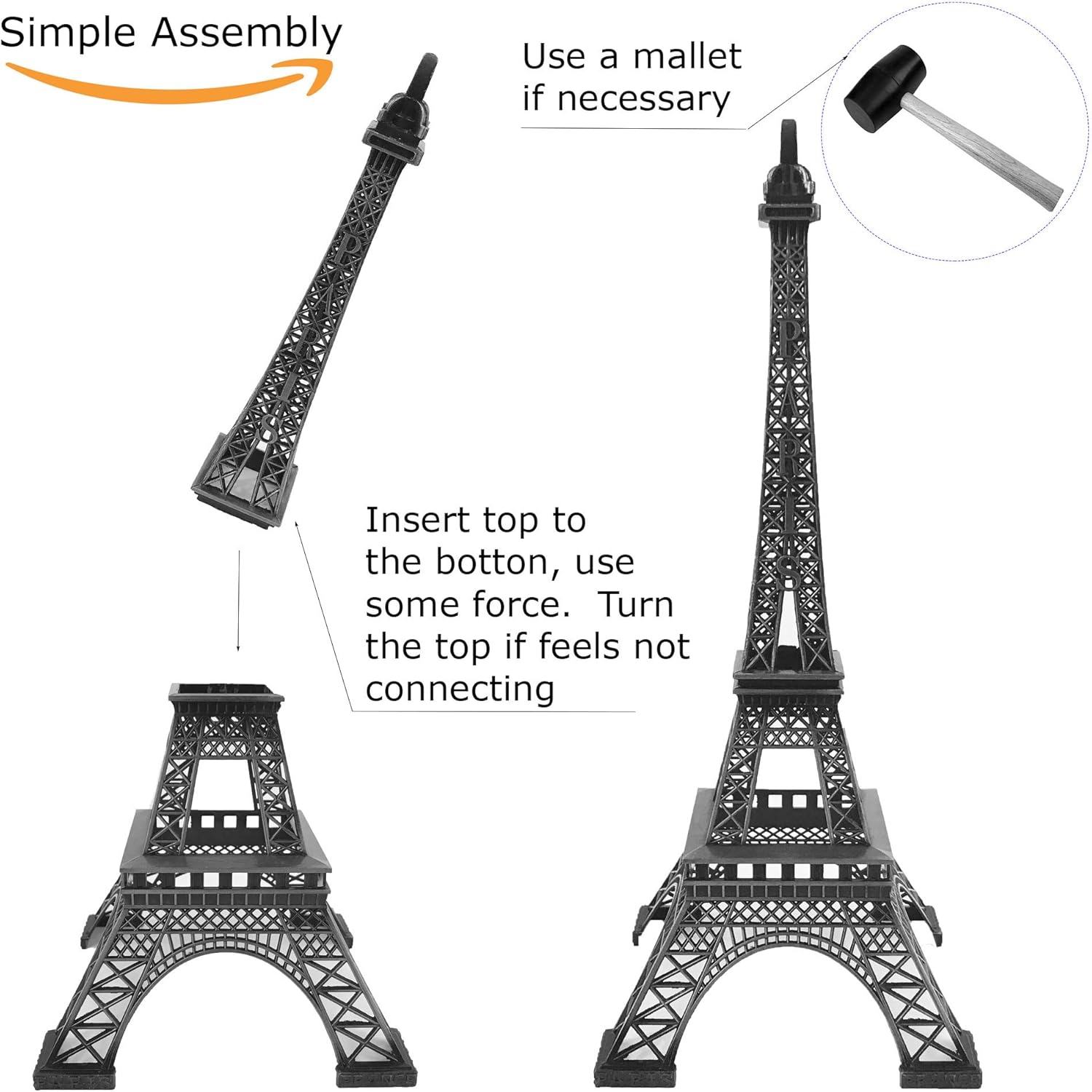 allgala – Torre Eiffel decorativa elaborada en aleación de metal