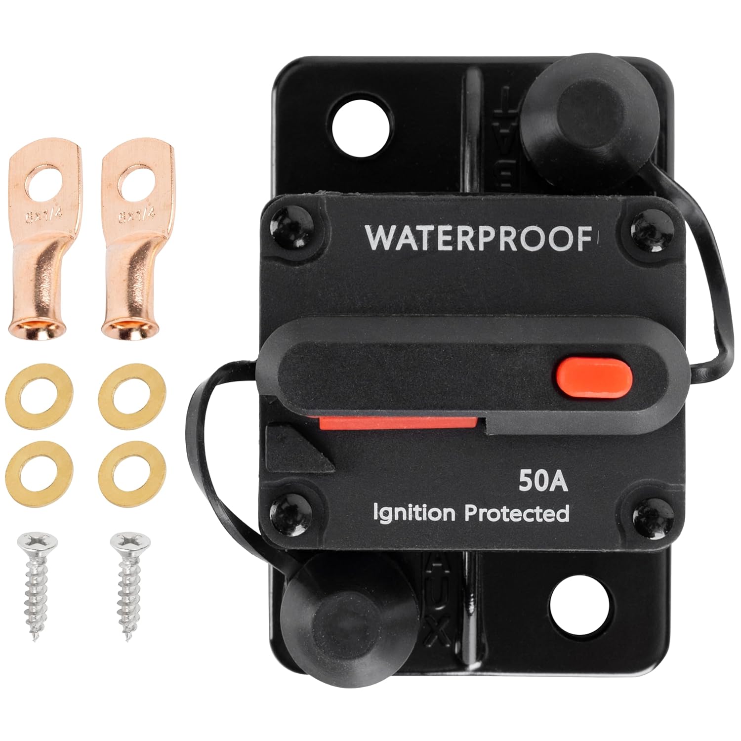 BlueStars Disyuntor de 50 amperios para barcos, automóviles, motores de arrastre, vehículos marinos, cabrestantes y ATV, sistema de batería