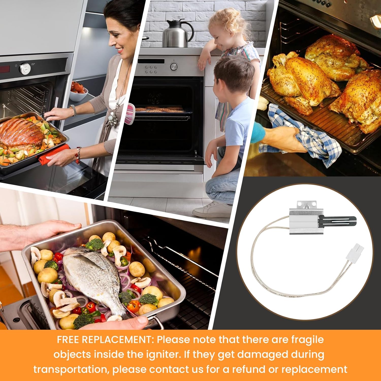MEE61841401 Encendedor de horno para estufa de gas compatible con LG Oven Igniter, MEE61841401 encendedor de horno reemplazar MEE61841403