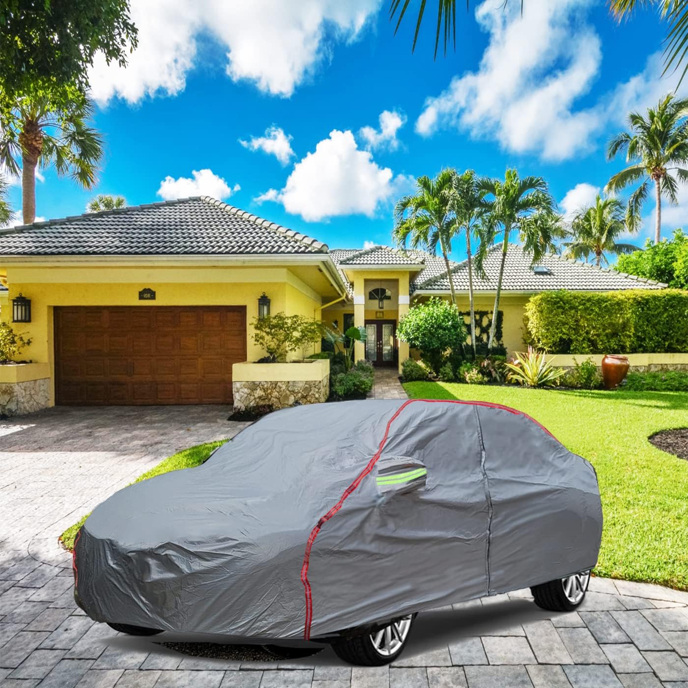 QUYDDC Nuevo material transpirable, cubierta impermeable para automóvil, cerraduras y puertas con cremallera, protector solar, impermeable,