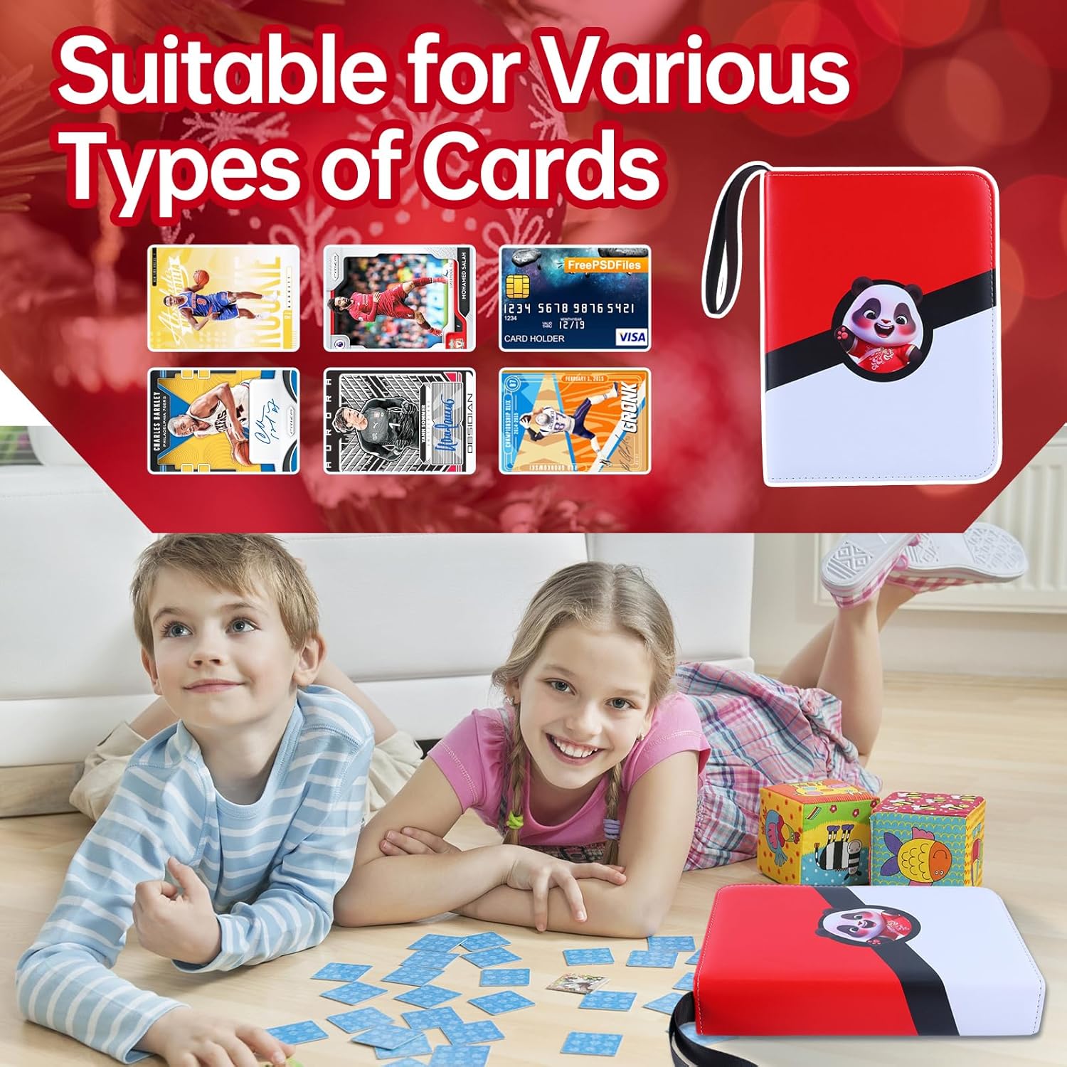 Carpeta de tarjetas coleccionables, 4 fundas con soporte para 400 tarjetas, compatible con la mayoría de tarjetas deportivas intercambiables,