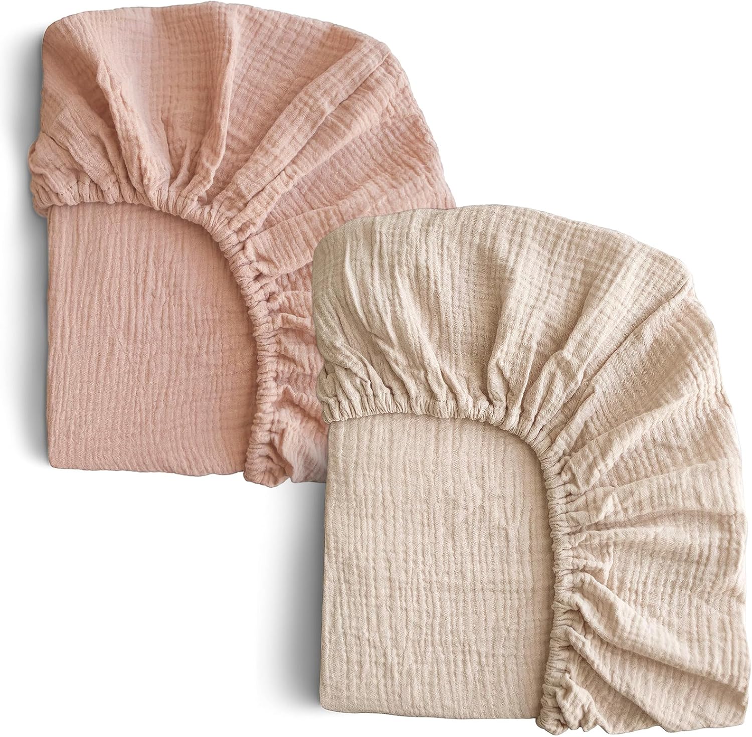 COSMOPLUS -Sábanas de muselina para cuna para niñas, niños, neutros, paquete de 2 sábanas bohemias para cuna, sábana bajera ajustable para colchón