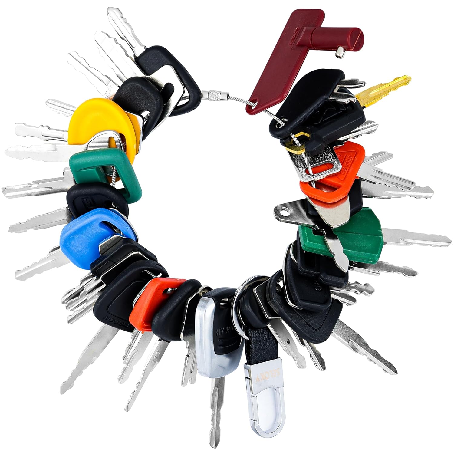 Juego de 48 llaves maestras de encendidollaves de equipo pesado para JD John Deere Hyster Komatsu Cat Key Kubota Yanmar Takeuchi Ford New Holland