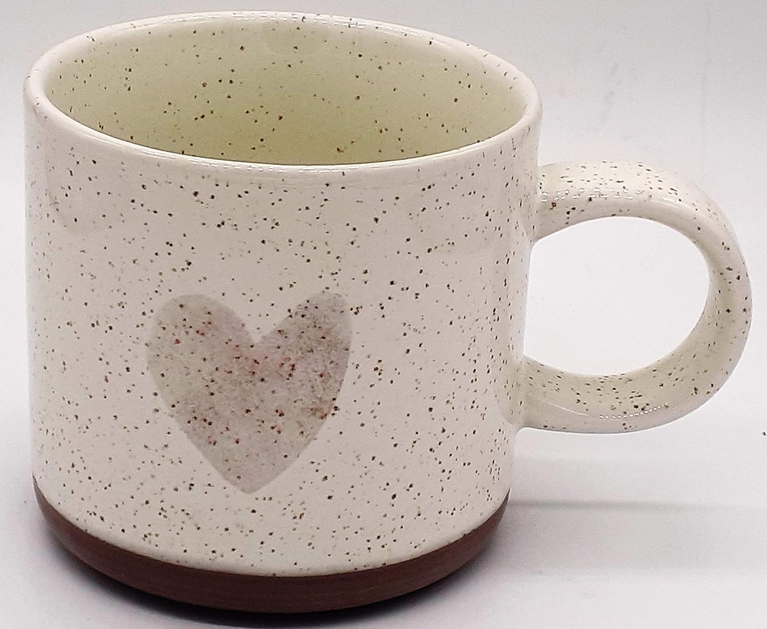 2017 Holiday Collection Taza de cerámica de 12 oz – Corazón de oro rosa moteado