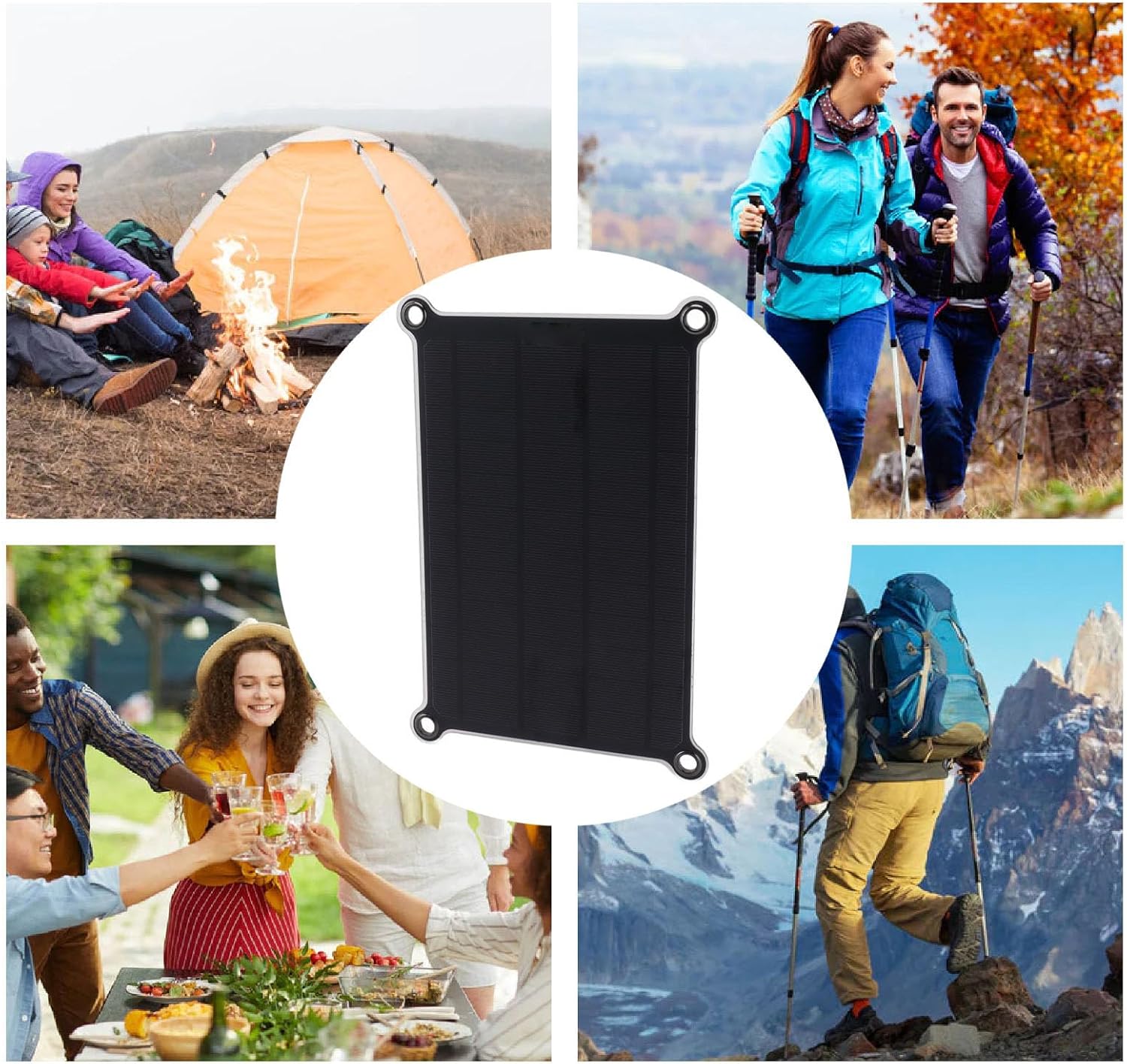 Mini panel solar 10W 5V alta conversión de energía USB monocristalino cargador del panel solar para acampar al aire libre