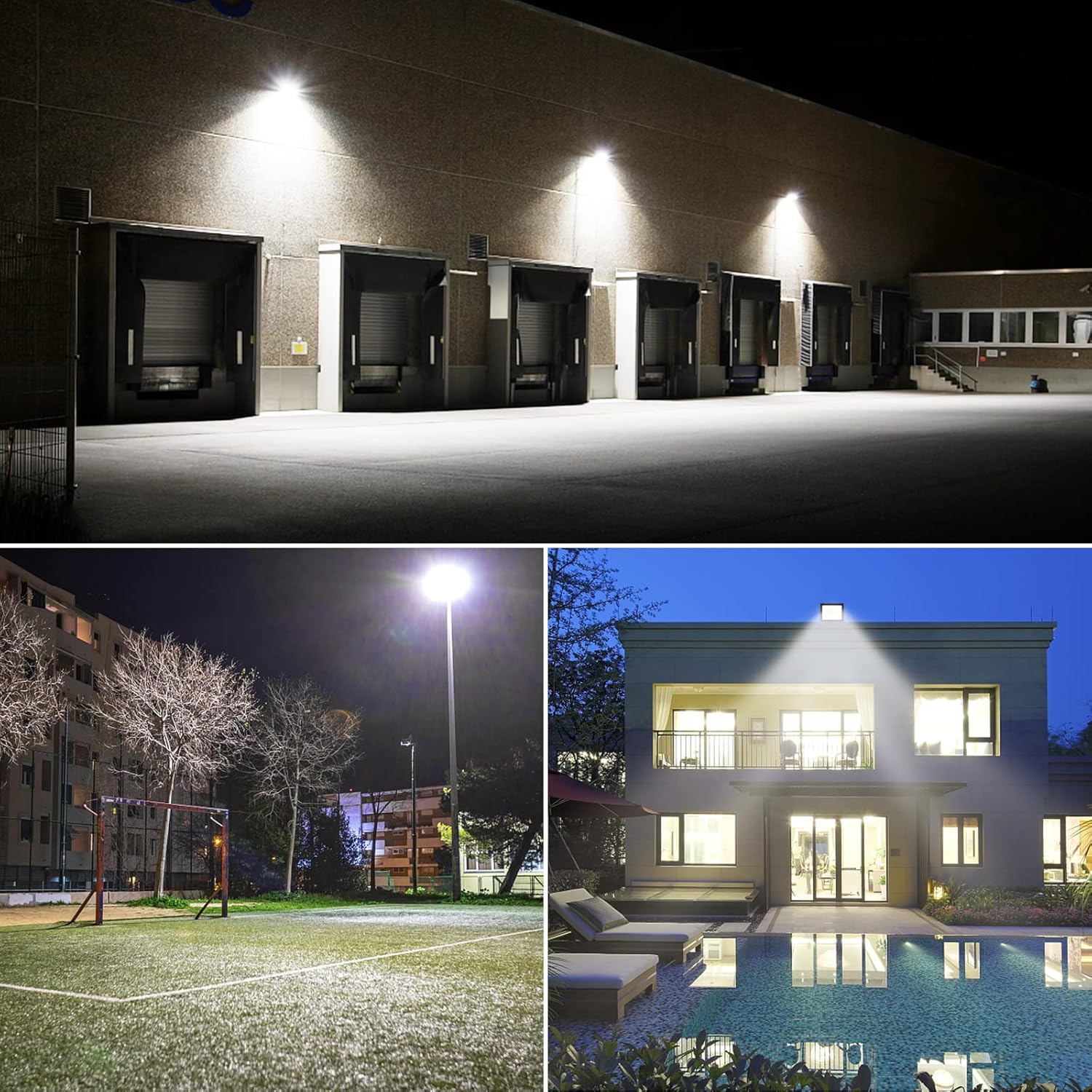 Willpower Reflector LED con sensor de movimiento, luces de seguridad para exteriores de 10 W, 1000 lúmenes, lámpara exterior de 6000 K, luz blanca