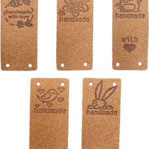 Gewene 50 etiquetas de piel sintética hechas a mano, etiquetas hechas a mano, botones con agujeros en relieve, adorno de punto para jeans, bolsas, Gewene 50 etiquetas de piel sintética hechas a mano, etiquetas hechas a mano, botones con agujeros en relieve, adorno de punto para jeans, bolsas,