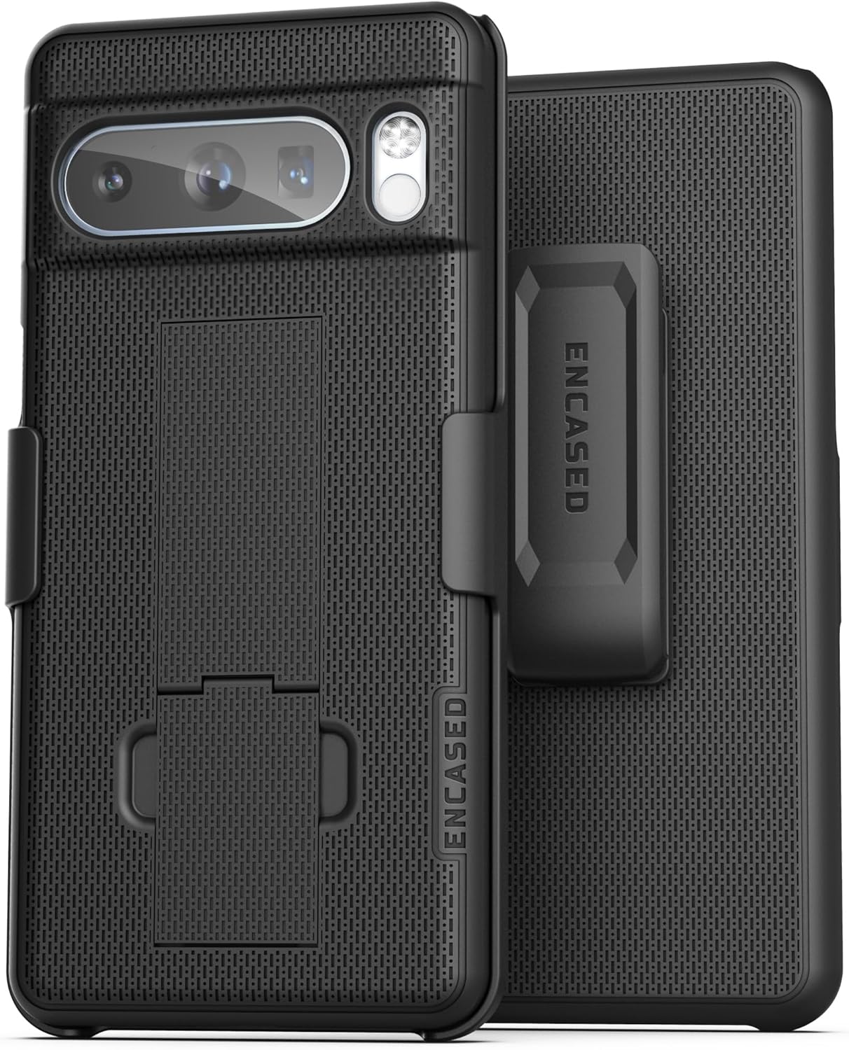 DuraClip – Funda para cinturón para Google Pixel 8 Pro con clip de funda y soporte para teléfono, color negro