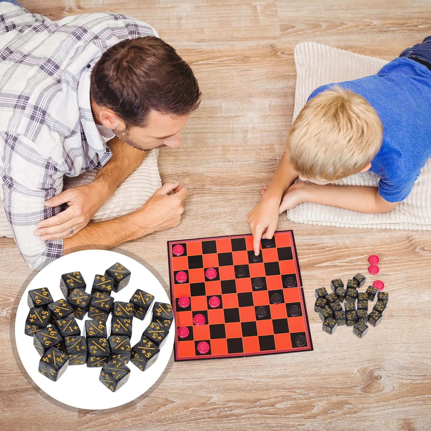 Zerodeko Juego de dados de 24 piezas de dados de acrílico, dados de reunión, dados de lealtad D6 para niños, juguetes de aprendizaje, juguetes para