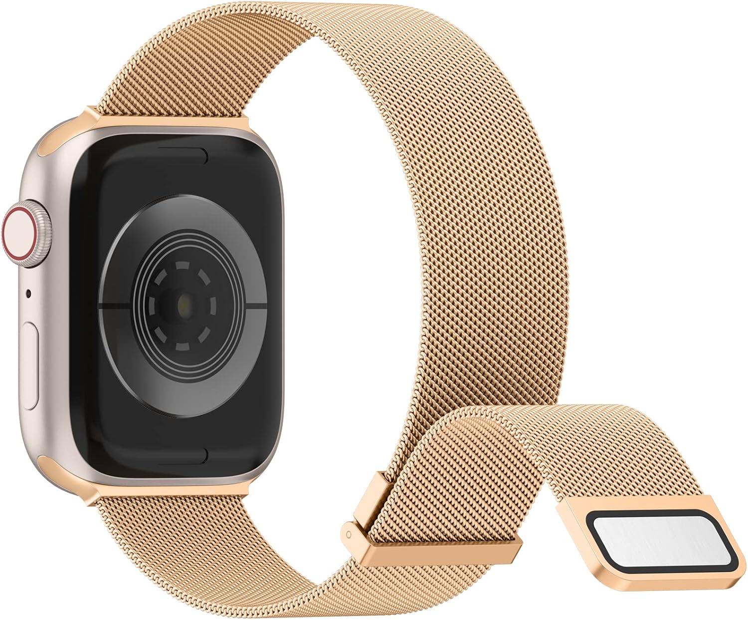 Vanjua Correa de metal compatible con correas de Apple Watch de 1.614 in 1.575 in 1.496 in 1.654 in 1.732 in 1.772 in 1.929 in, correa de repuesto