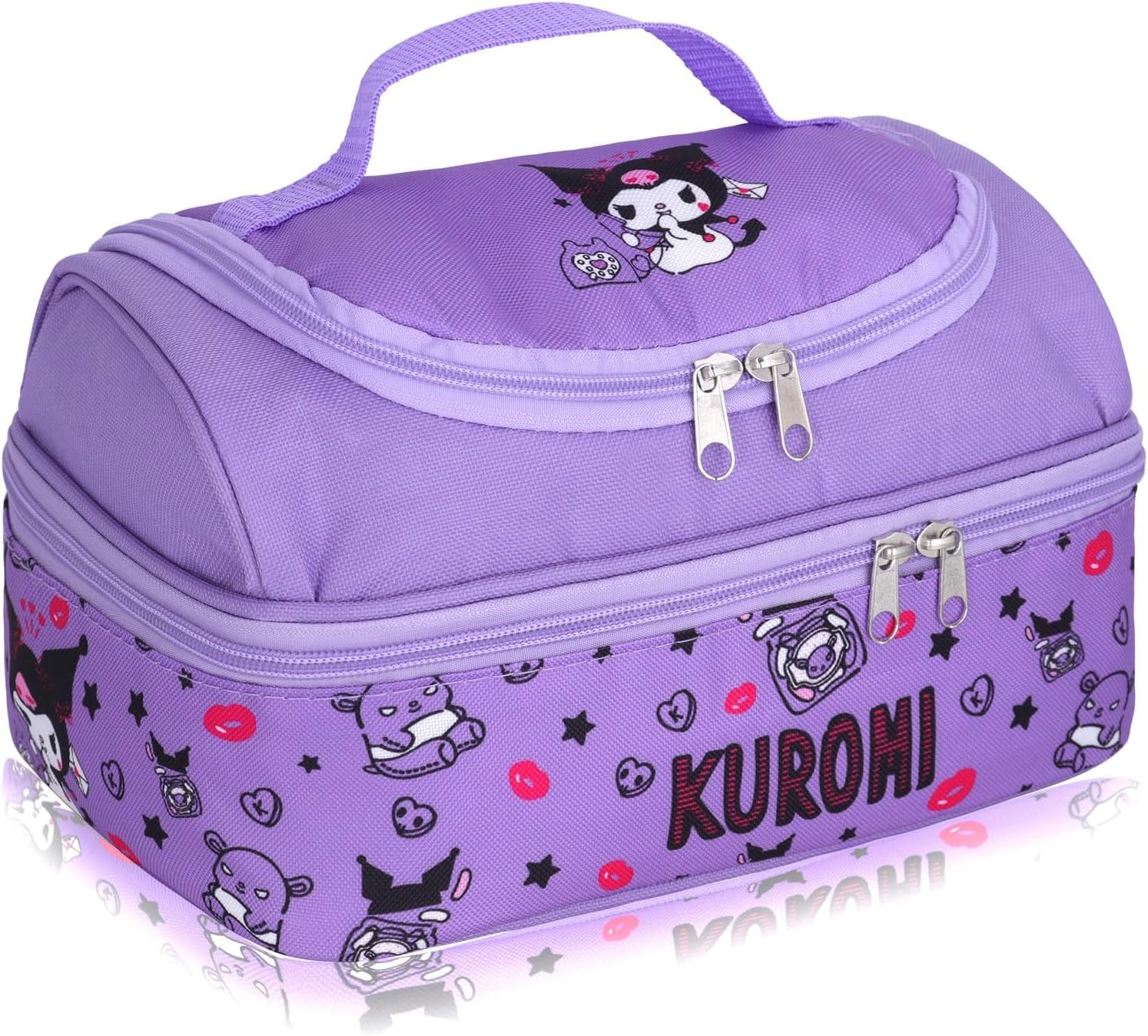 Anime Kuromi – Bolsa de almuerzo para hombre y mujer, a prueba de fugas, gran compartimento, contenedor de almuerzo, para trabajo, viajes, color
