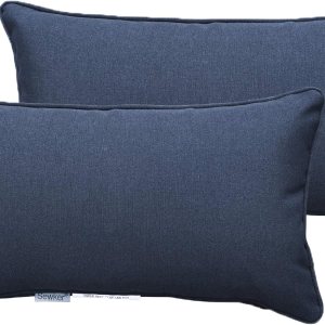 Almohadas lumbares decorativas para interiores y exteriores, resistentes al agua, 18 x 10 pulgadas, juego de 2 para muebles de patio, almohadas Almohadas lumbares decorativas para interiores y exteriores, resistentes al agua, 18 x 10 pulgadas, juego de 2 para muebles de patio, almohadas