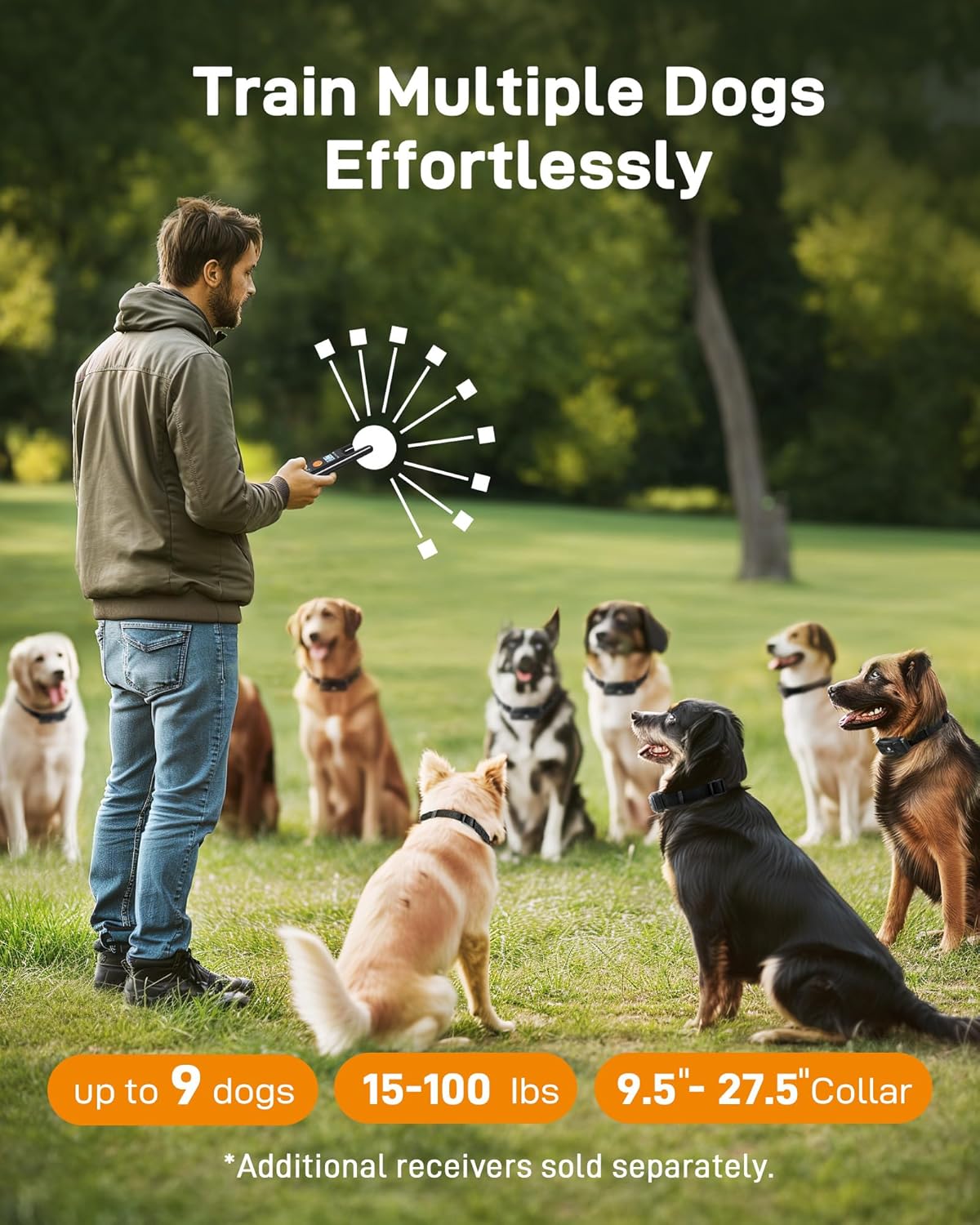 Collar de choque para perros DOG CARE 2024 avanzado de 4000 pies con control remoto, collar eléctrico IP67, 3 modos de entrenamiento, puntas de