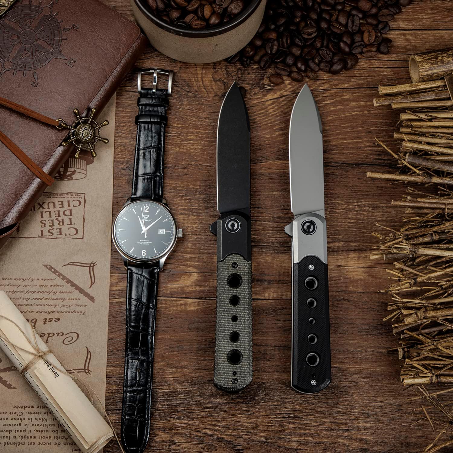 CIVIVI Banneret – Cuchillo de bolsillo plegable, hoja Nitro-V de 3.48 pulgadas, mango G10, clip de bolsillo reversible, cuchillo EDC para utilidad,