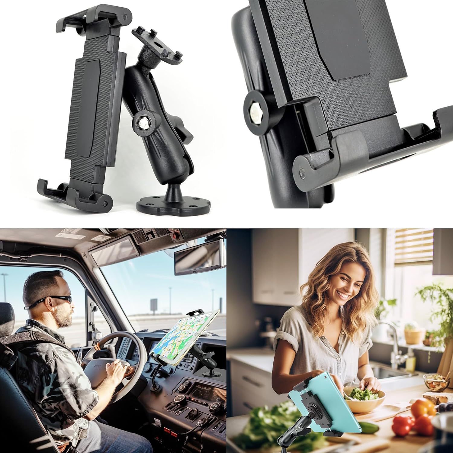 Base de taladro de aluminio resistente para tableta, para tableta de 6.5 a 12.9 pulgadas, iPad ProMini, soporte para iPad ProMini, soporte para iPad