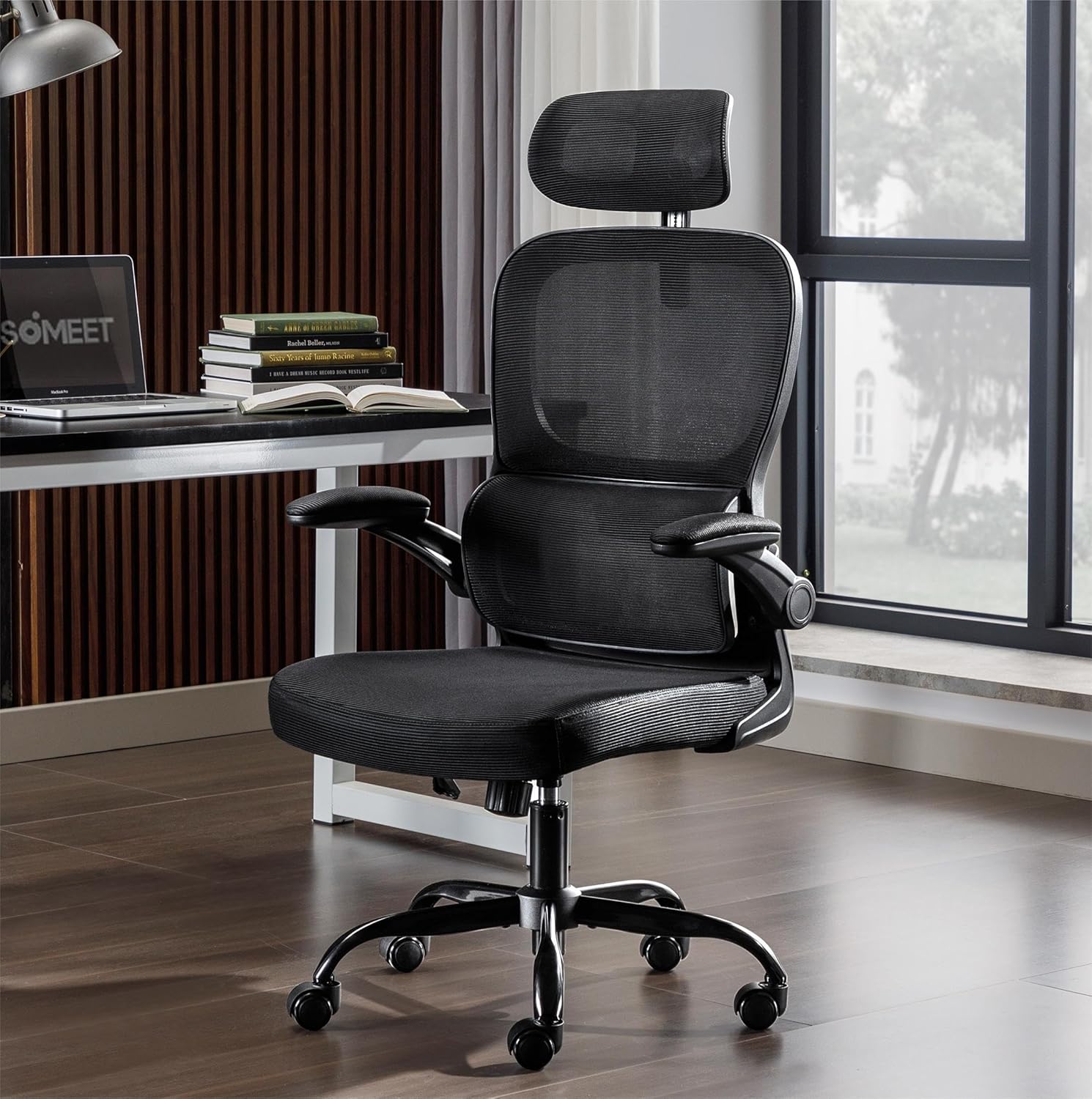 Silla de oficina, silla de oficina ergonómica con reposacabezas, sillas de computadora de malla de respaldo alto para oficina en casa con soporte de