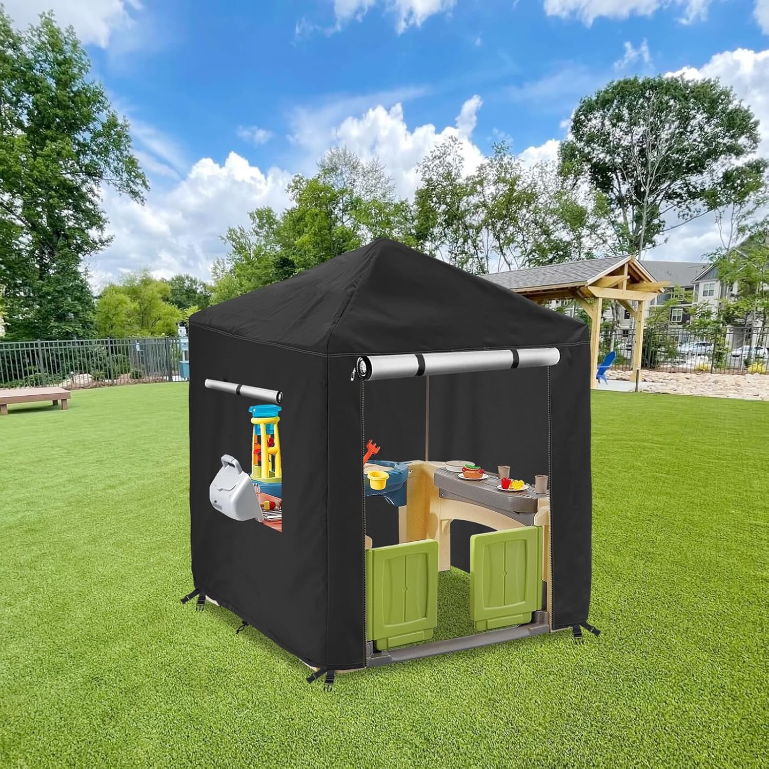Funda impermeable para casa de juegos para niños y exteriores, adecuada para casa de juegos Step2 y casa de juegos del mismo tamaño que otras marcas