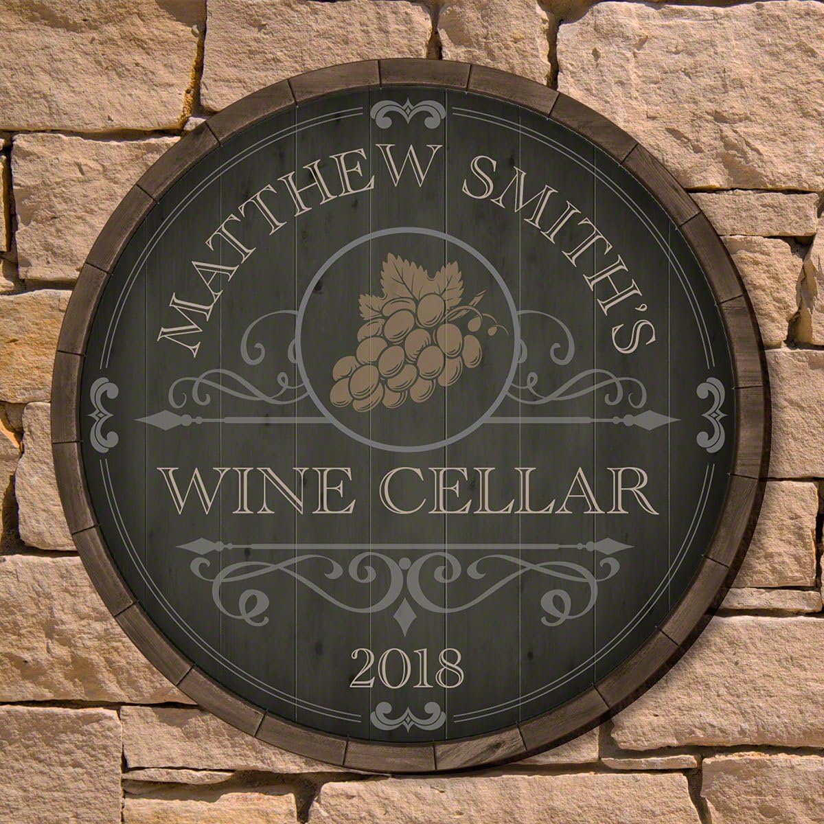 Beauteous Barrel – Letrero personalizado para bodega de vino por HomeWetBar  Gran regalo para los amantes del vino, 15 x 15 pulgadas