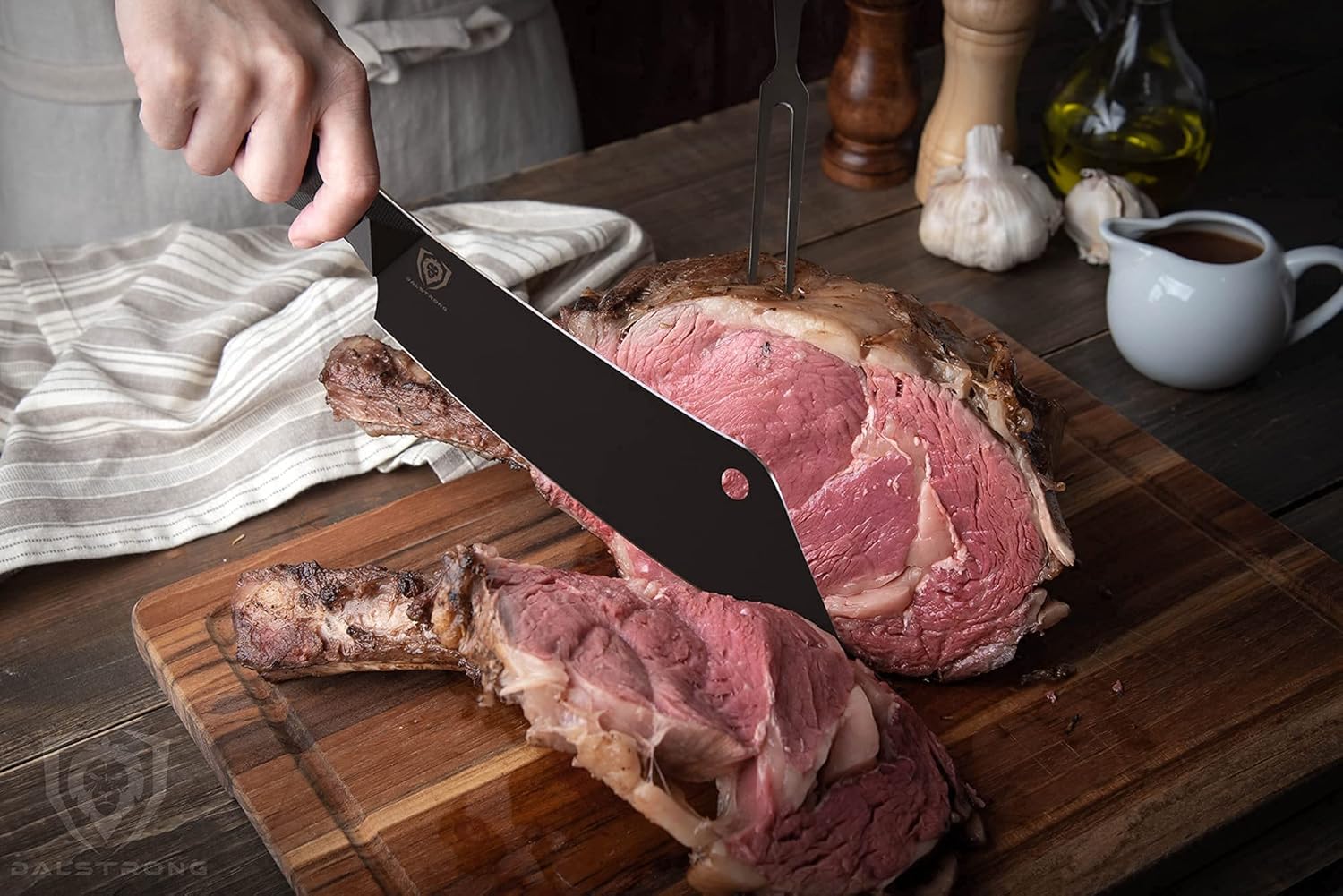Dalstrong – Shadow Black Series – Cuchillo de acero HC alemán con revestimiento de nitruro de titanio negro, Acero HC alemán con revestimiento de