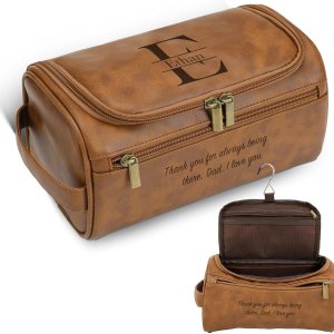 Easycosy Neceser personalizado para hombres, grabado con nombre e iniciales, bolsa de aseo de piel sintética para hombre, artículos esenciales de Easycosy Neceser personalizado para hombres, grabado con nombre e iniciales, bolsa de aseo de piel sintética para hombre, artículos esenciales de
