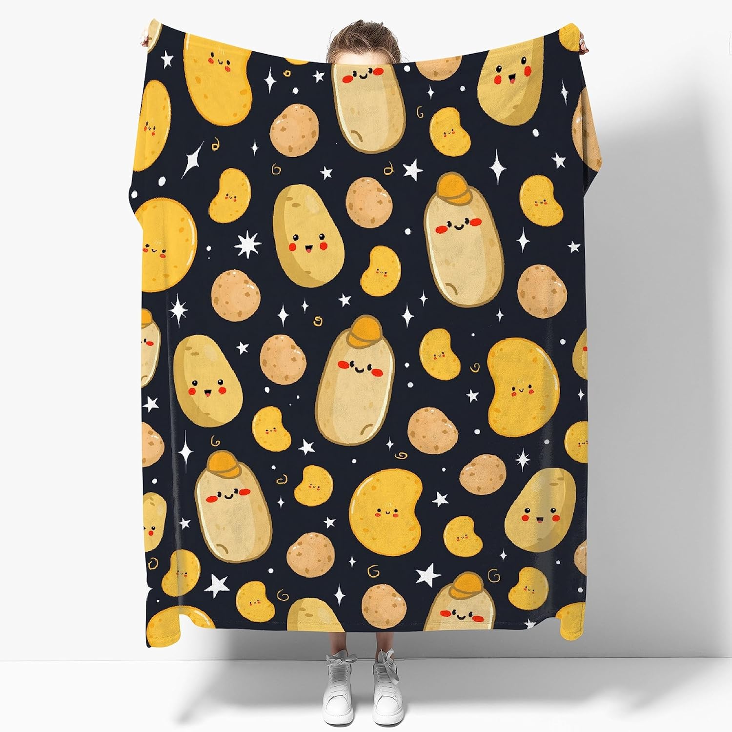 Manta de patatas de regalo para niñas y mujeres, manta súper suave y acogedora para sofá, cama, sofá, oficina, decoración para todas las estaciones,