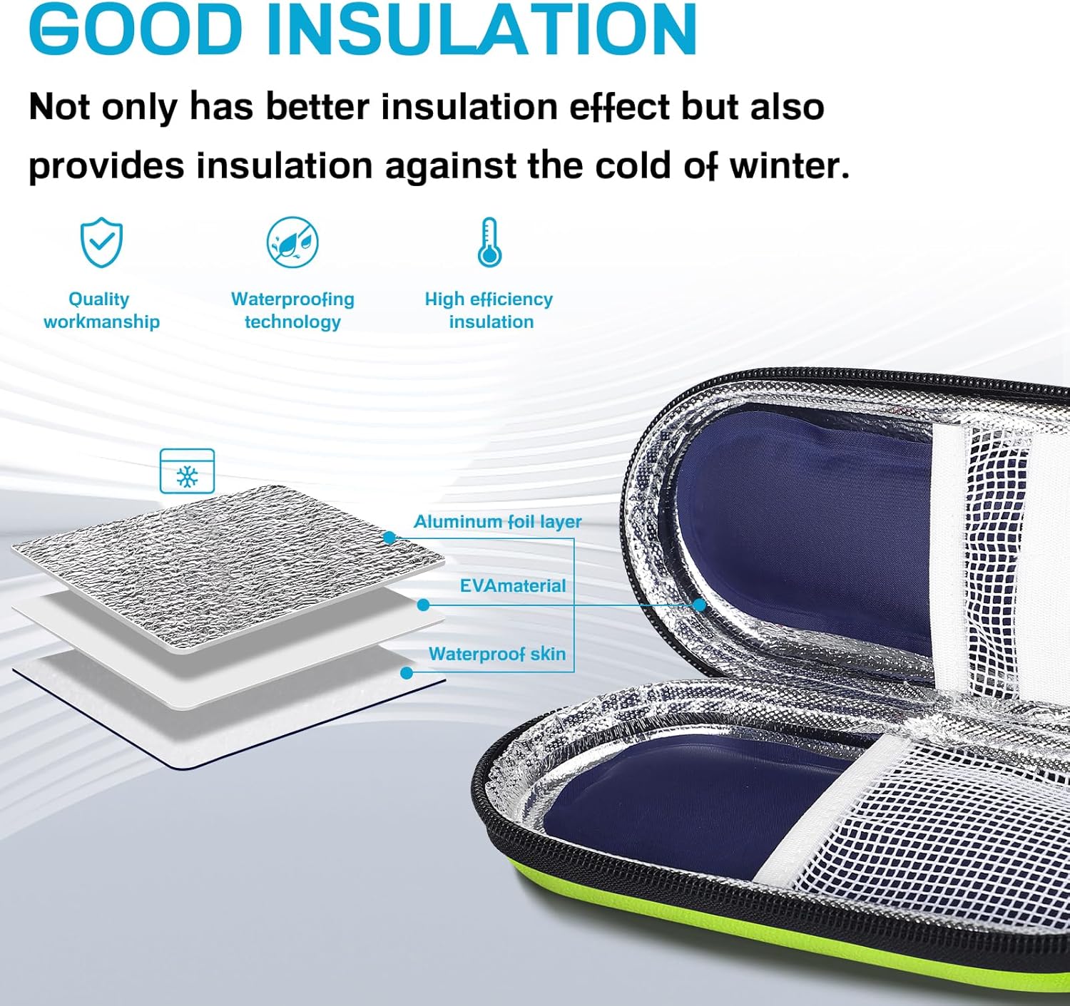 MOSLA Estuche de viaje para diabéticos, bolsa de enfriamiento aislada con 2 paquetes de hielo para bolígrafos de insulina y otros suministros para