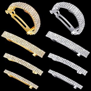 8 pinzas para el cabello con diamantes de imitación de cristal para novia, pasadores pequeños de semicírculo plateado, pasadores de metal brillante, 8 pinzas para el cabello con diamantes de imitación de cristal para novia, pasadores pequeños de semicírculo plateado, pasadores de metal brillante,