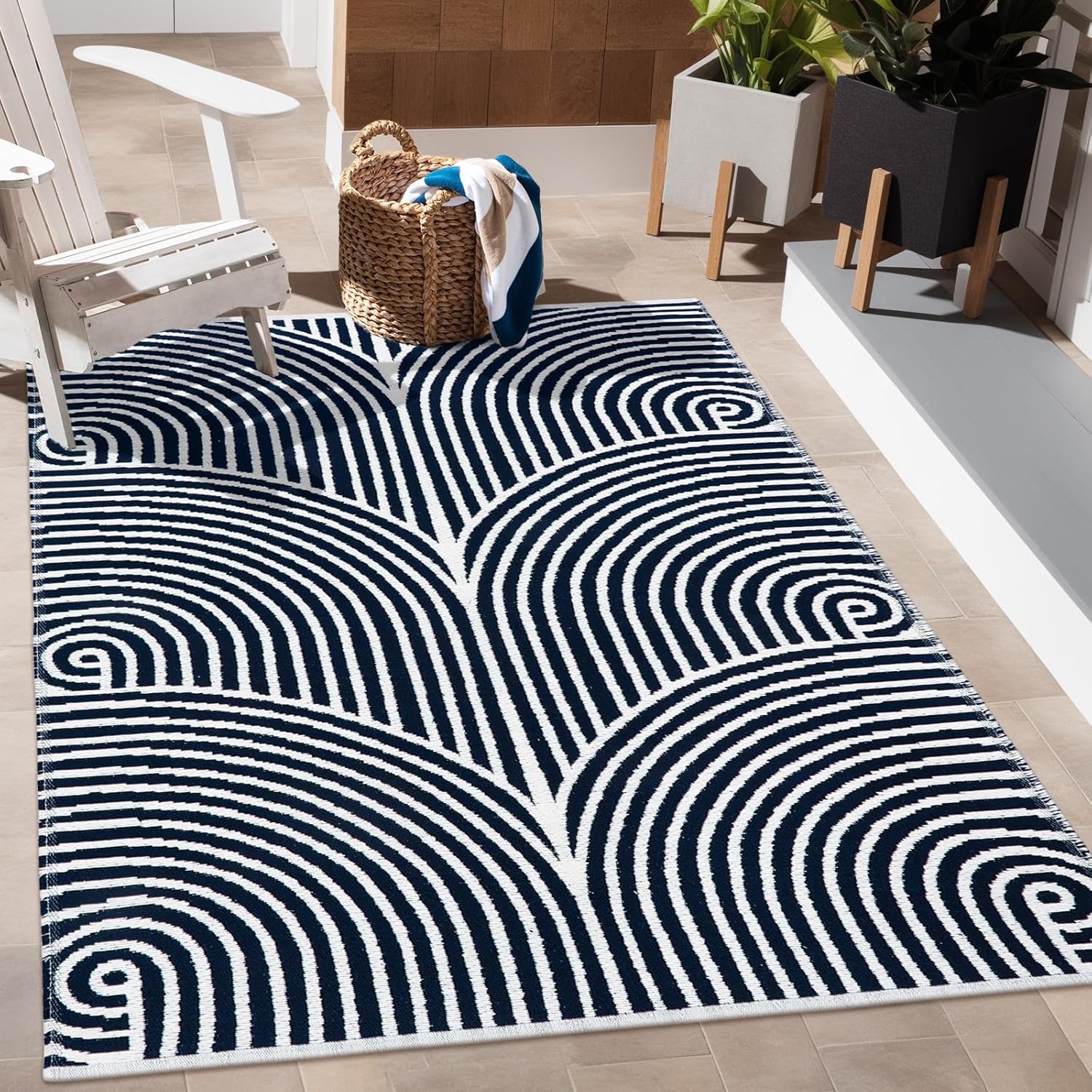 Alfombra de entrada lavable de 4 x 6 pies, alfombras de algodón tejidas para dormitorio, sala de estar, alfombra de interior y exterior, alfombra