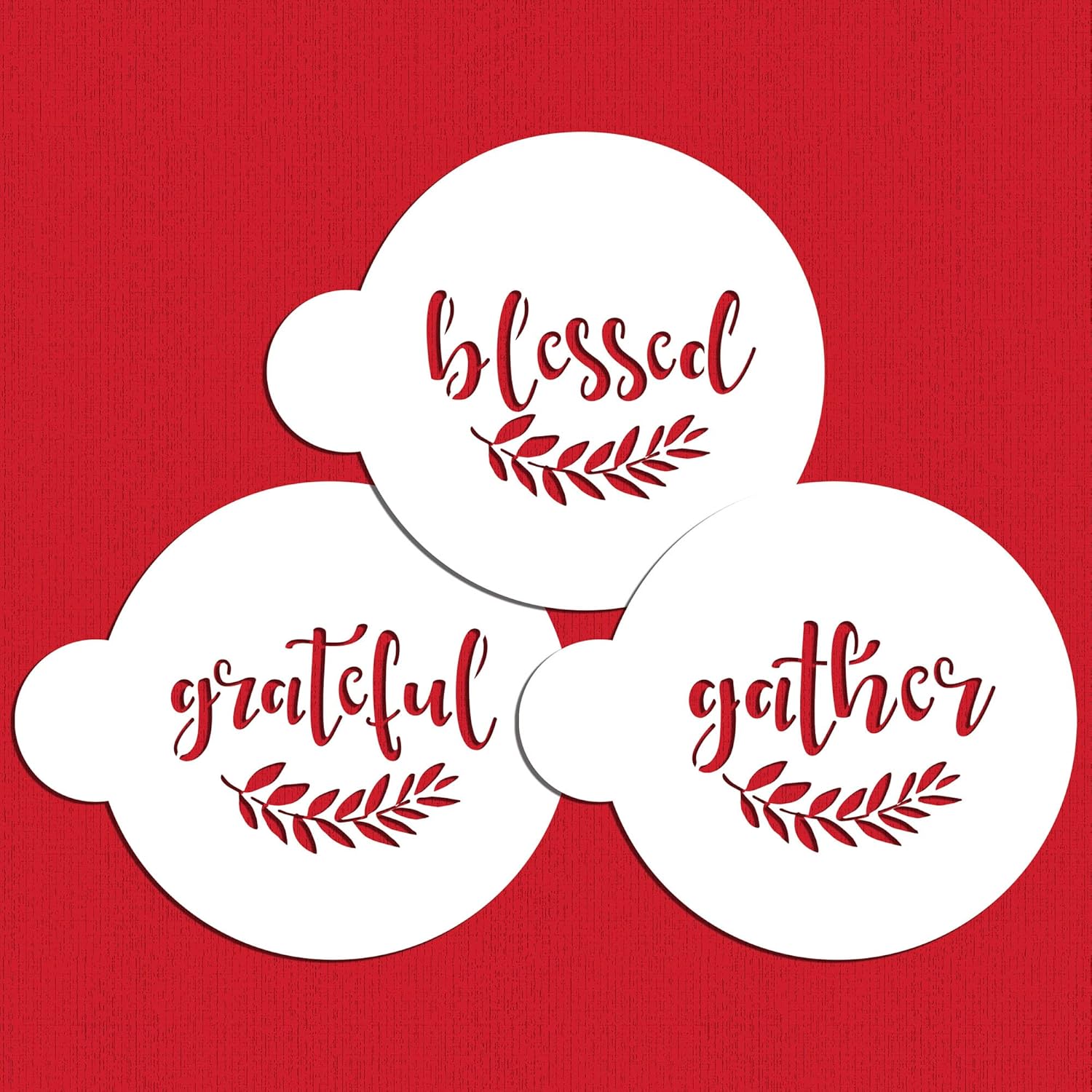 Plantilla de galletas Grateful, Blessed And Gather C993 de Designer Stencils
