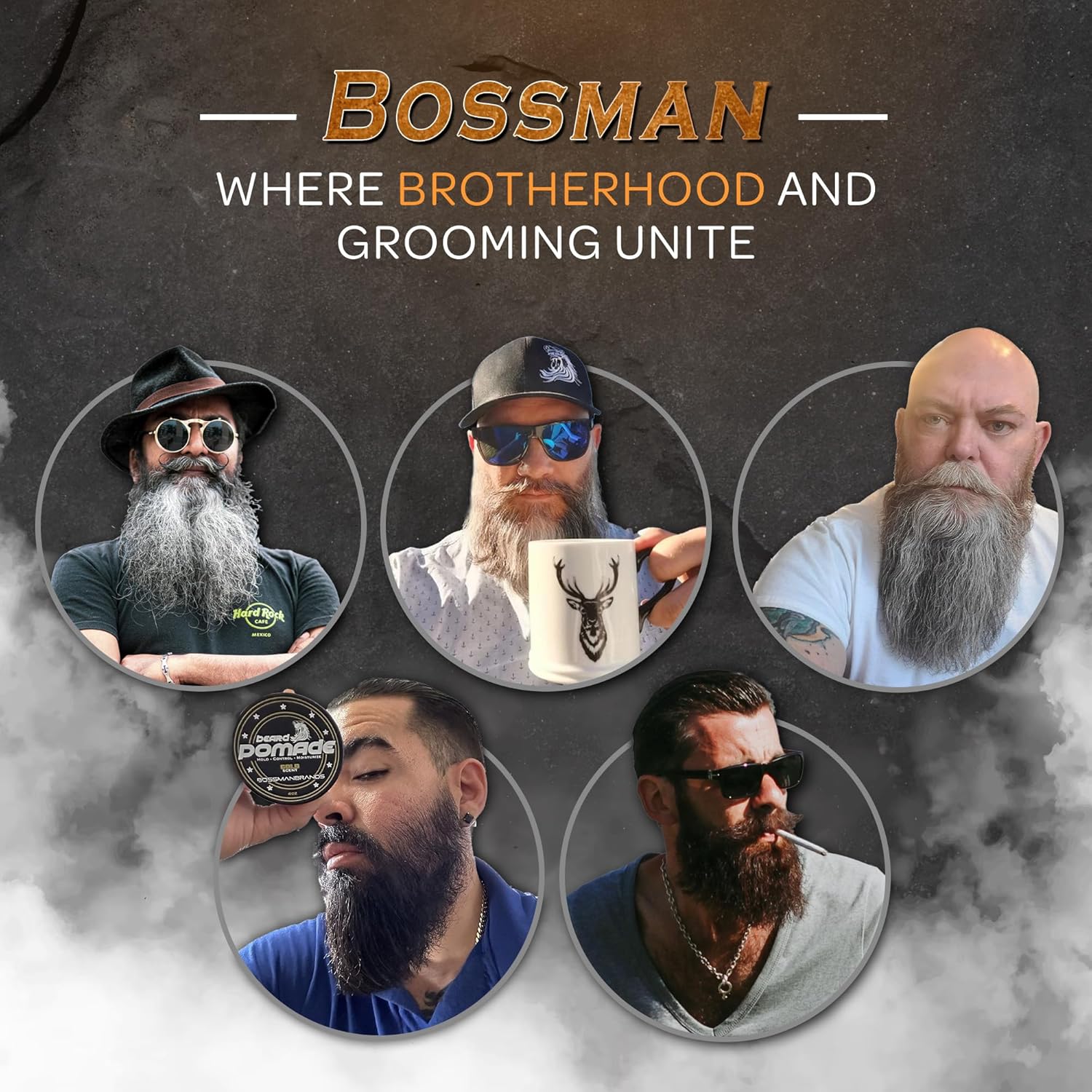 Bossman Pomada para el cabello y la barba sujeción más larga, control e hidratación para cabello, barba y bigote, producto para peinar el cabello,
