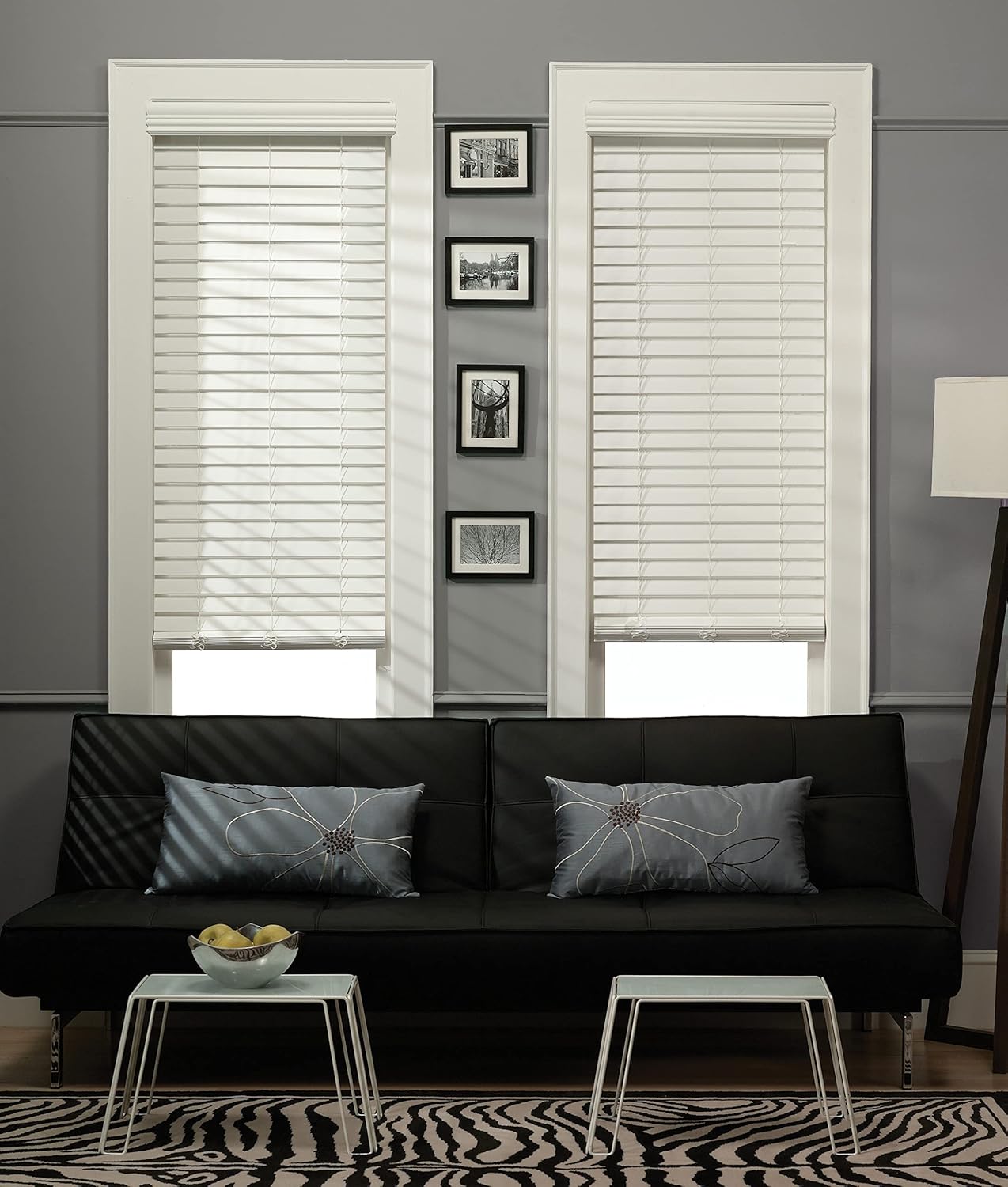 Persianas horizontales inalámbricas de madera sintética de 2 pulgadas en blanco, tamaño (33 pulgadas de ancho x 47 pulgadas de largo)