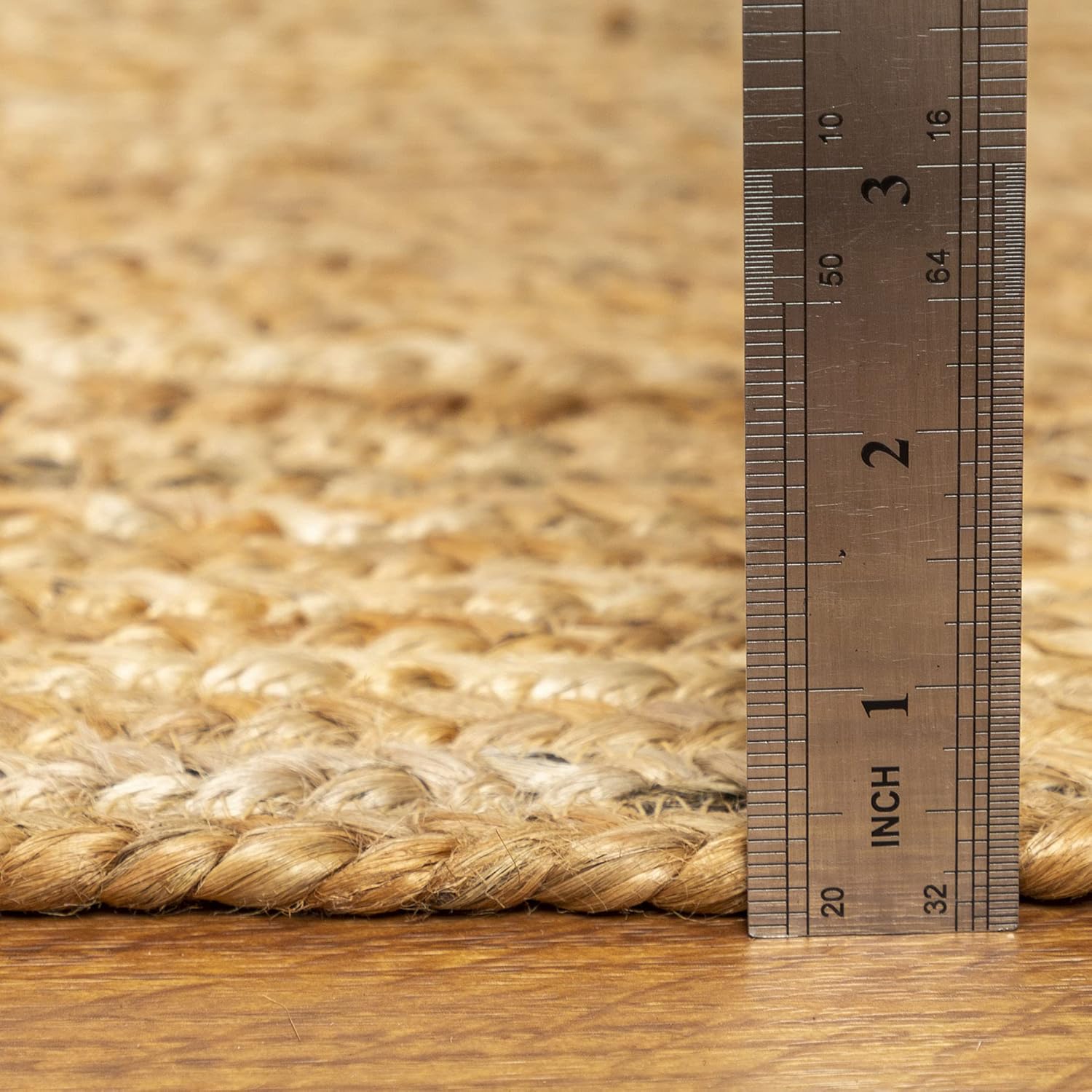 Super Area Rugs Alfombra trenzada a mano de yute suave y natural, color beige natural, 6 x 9 pies