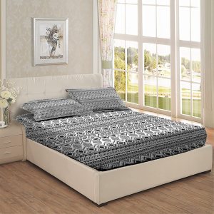 Juego de sábanas bajeras de tamaño Queen, diseño de rombos monocromáticos, juego de ropa de cama de 3 piezas con estampado decorativo, sábana Juego de sábanas bajeras de tamaño Queen, diseño de rombos monocromáticos, juego de ropa de cama de 3 piezas con estampado decorativo, sábana