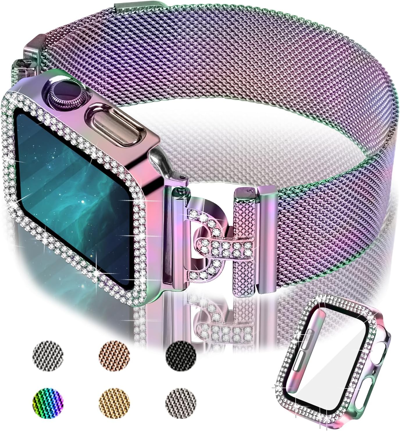 JOYOZY Correa magnética compatible con Apple Watch Band de 1.496 pulgadas, 1.575 pulgadas, 1.614 pulgadas, 1.654 pulgadas, 1.732 pulgadas, correa