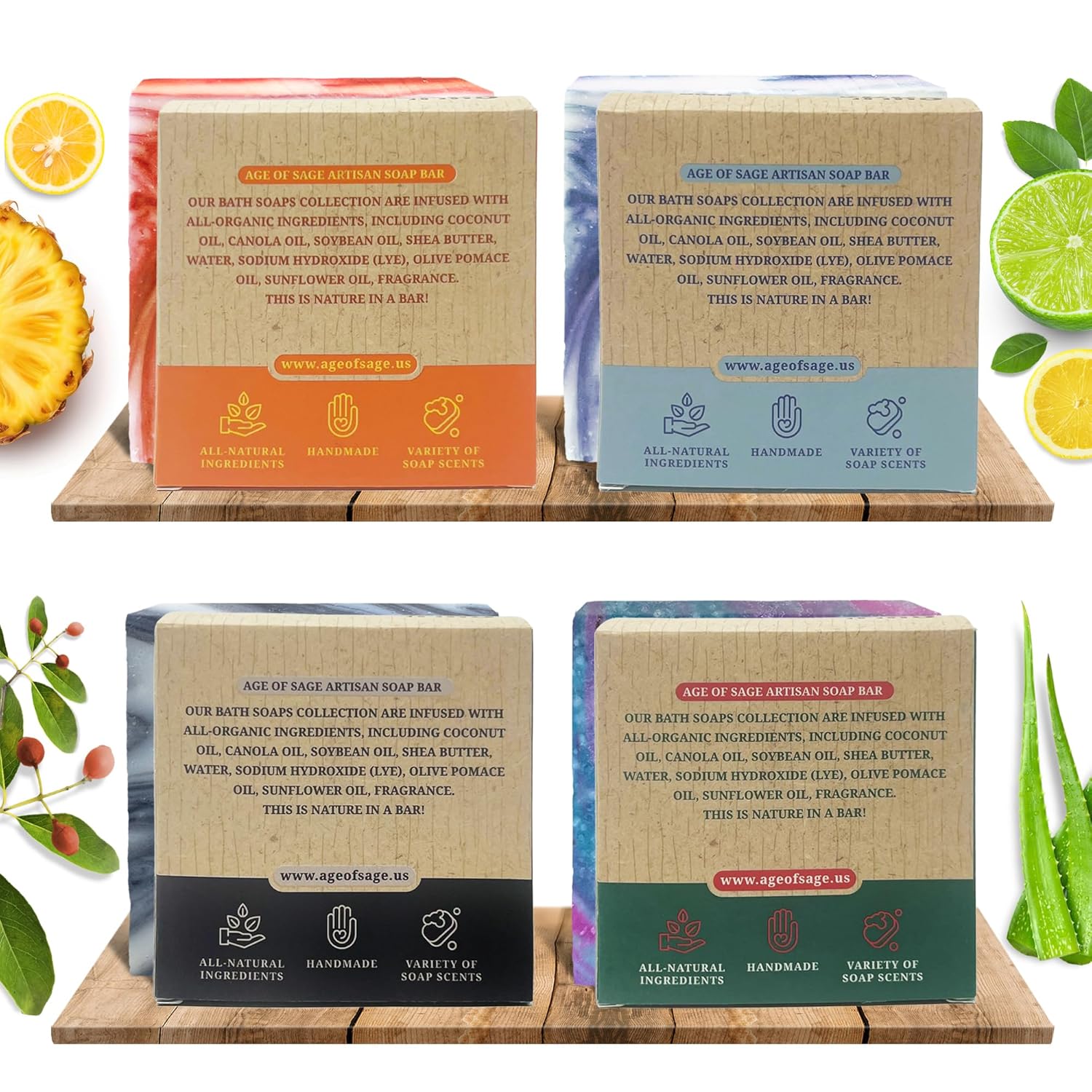 Barra de jabón natural, regalos de jabón hecho a mano para hombres, para el cuidado de la piel de la cara y el cuerpo con manteca de karité, sin