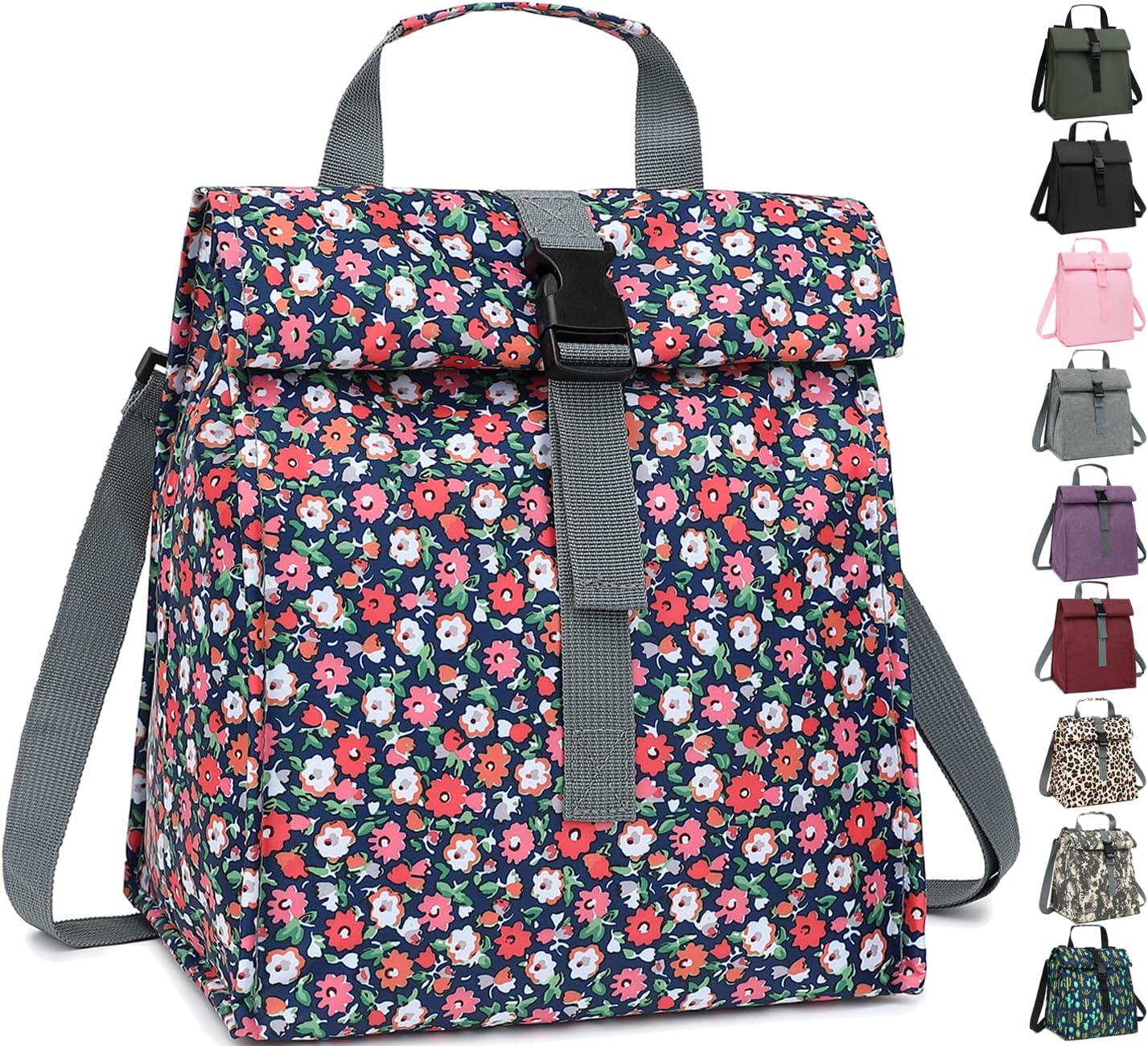 Lonchera térmica para hombresmujeresniños, lonchera reutilizable con correa ajustable para el hombro, contenedor térmico para el almuerzo para