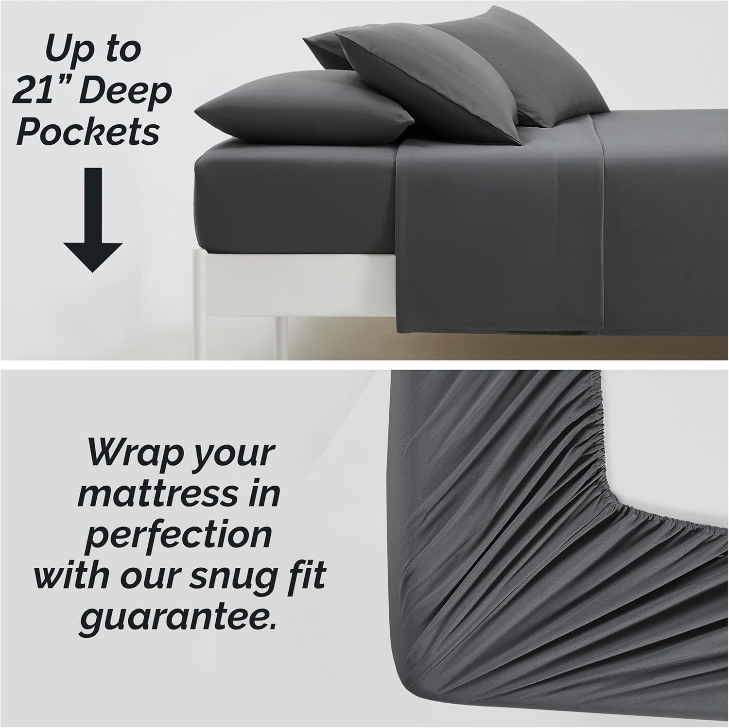 Southshore Fine Living, Inc. Juego de sábanas de microfibra ultrasuave de 7 piezas con bolsillo profundo, sábanas de microfibra ultrasuave con dos