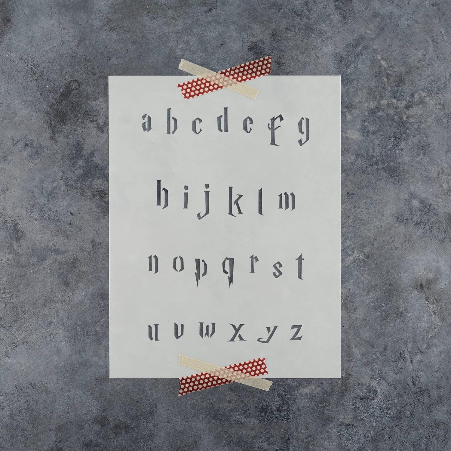 Kit de plantillas de letras estilo Harry Potter, juego completo de plantillas de alfabeto de plástico, Mylar duradero de 10 mil (juego completo de 2